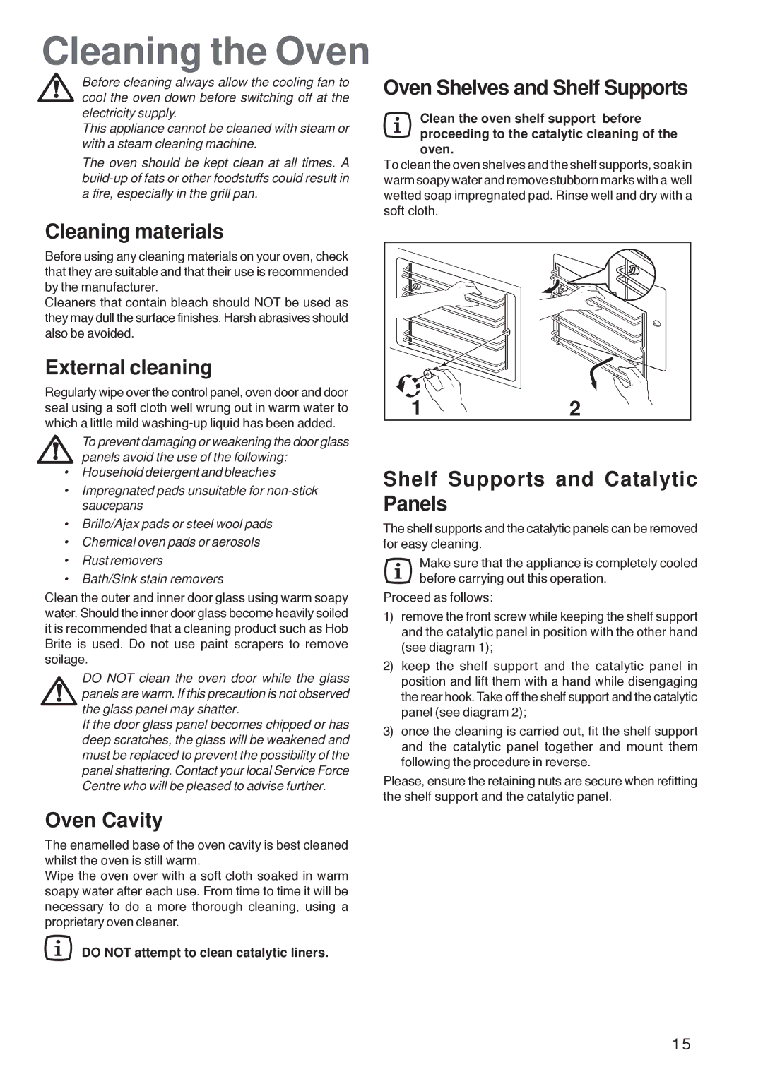 Electrolux ZBQ 865 manual Cleaning the Oven 