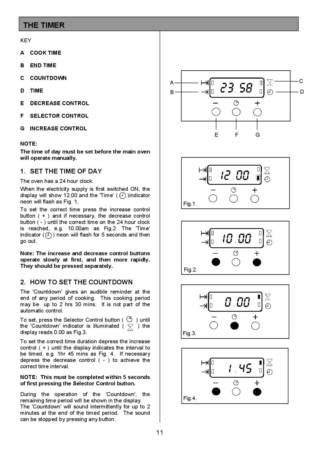 Electrolux ZCE 7551X manual Timer, SET the Time of DAY, HOW to SET the Countdown 