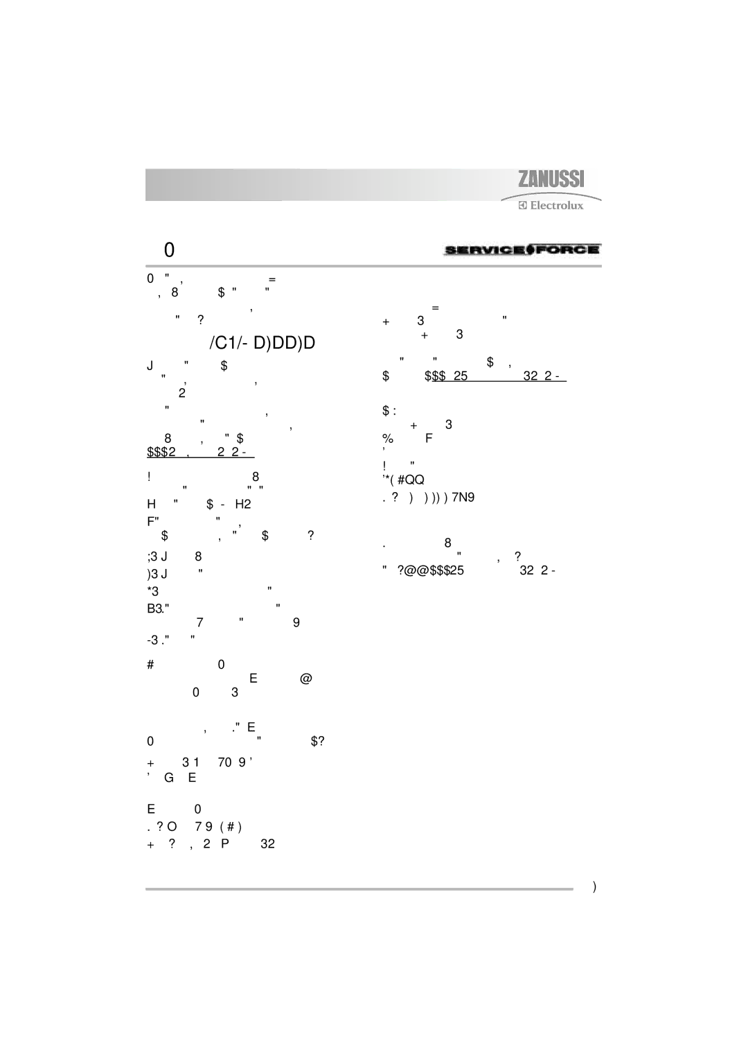 Electrolux ZDF 501 user manual Service and spare parts, 08705, Customer Care Department, Major Appliances 