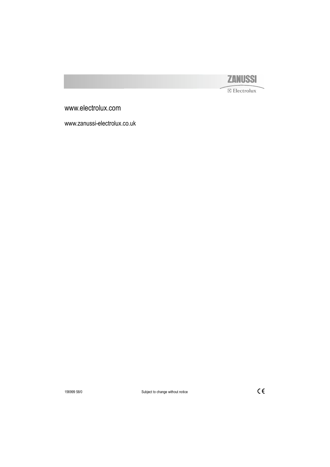 Electrolux ZDF 501 user manual 156999 58/0 Subject to change without notice 