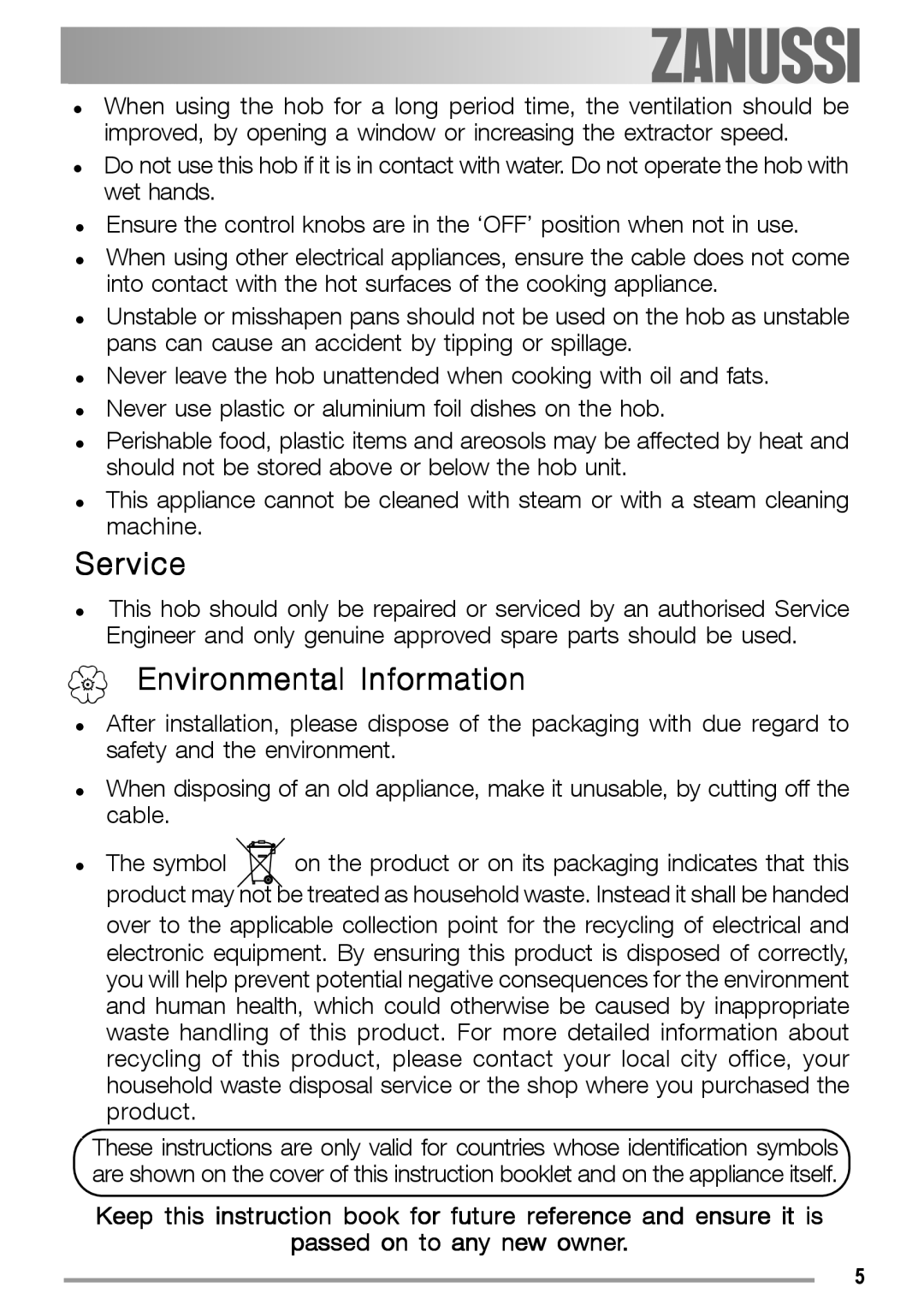 Electrolux ZGS 782 IT, ZGS 782 ICT manual Service, Environmental Information 