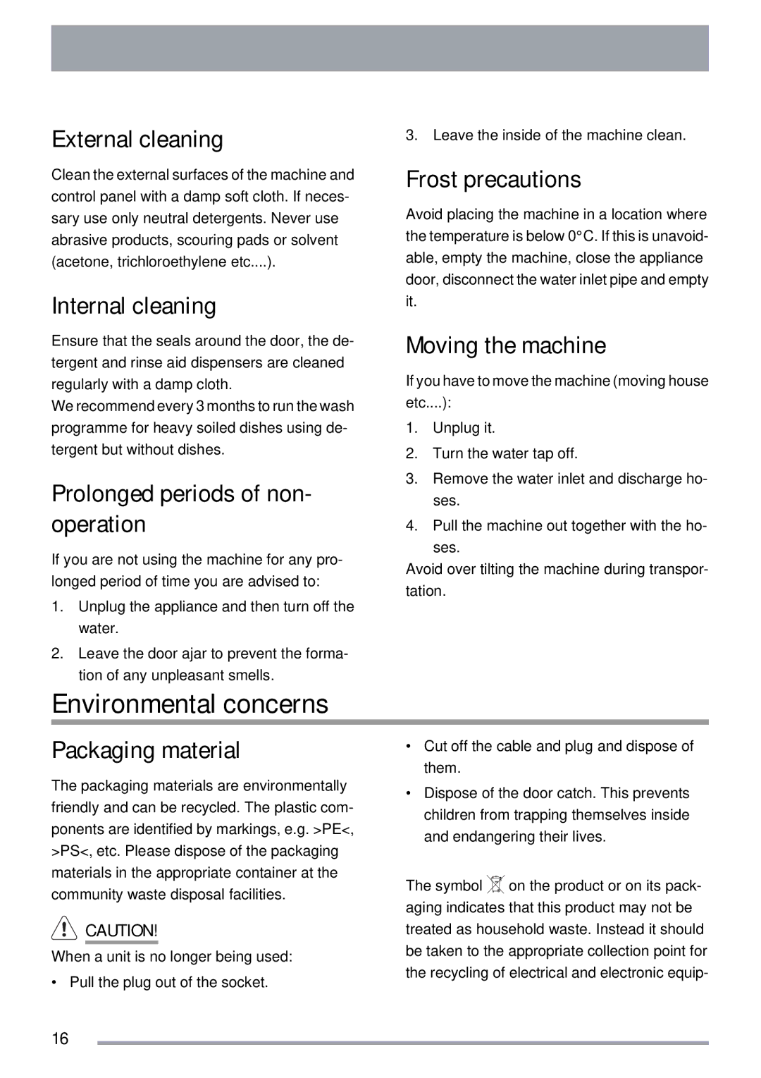 Electrolux ZKI1410 user manual Environmental concerns 