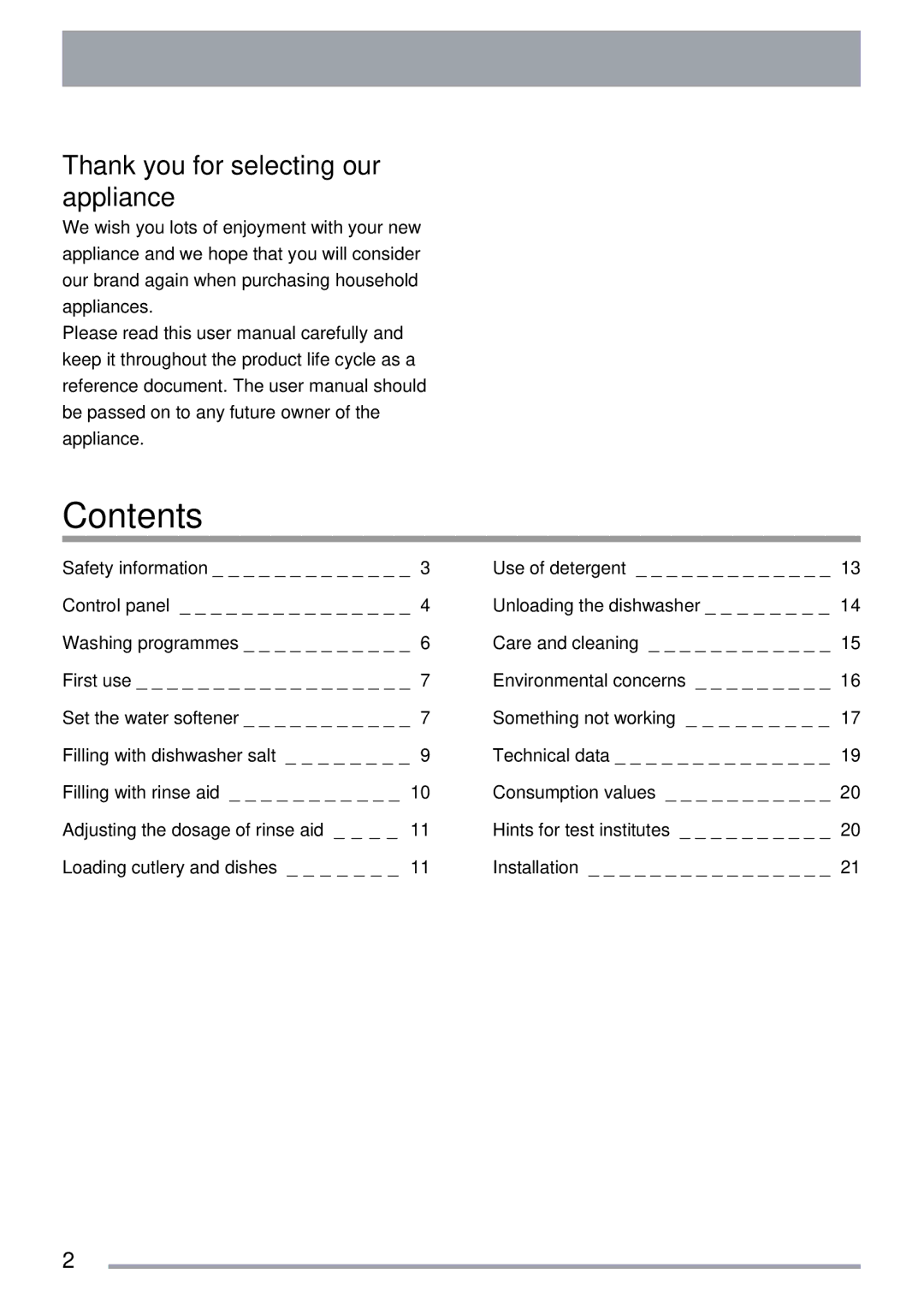 Electrolux ZKS5653 user manual Contents 