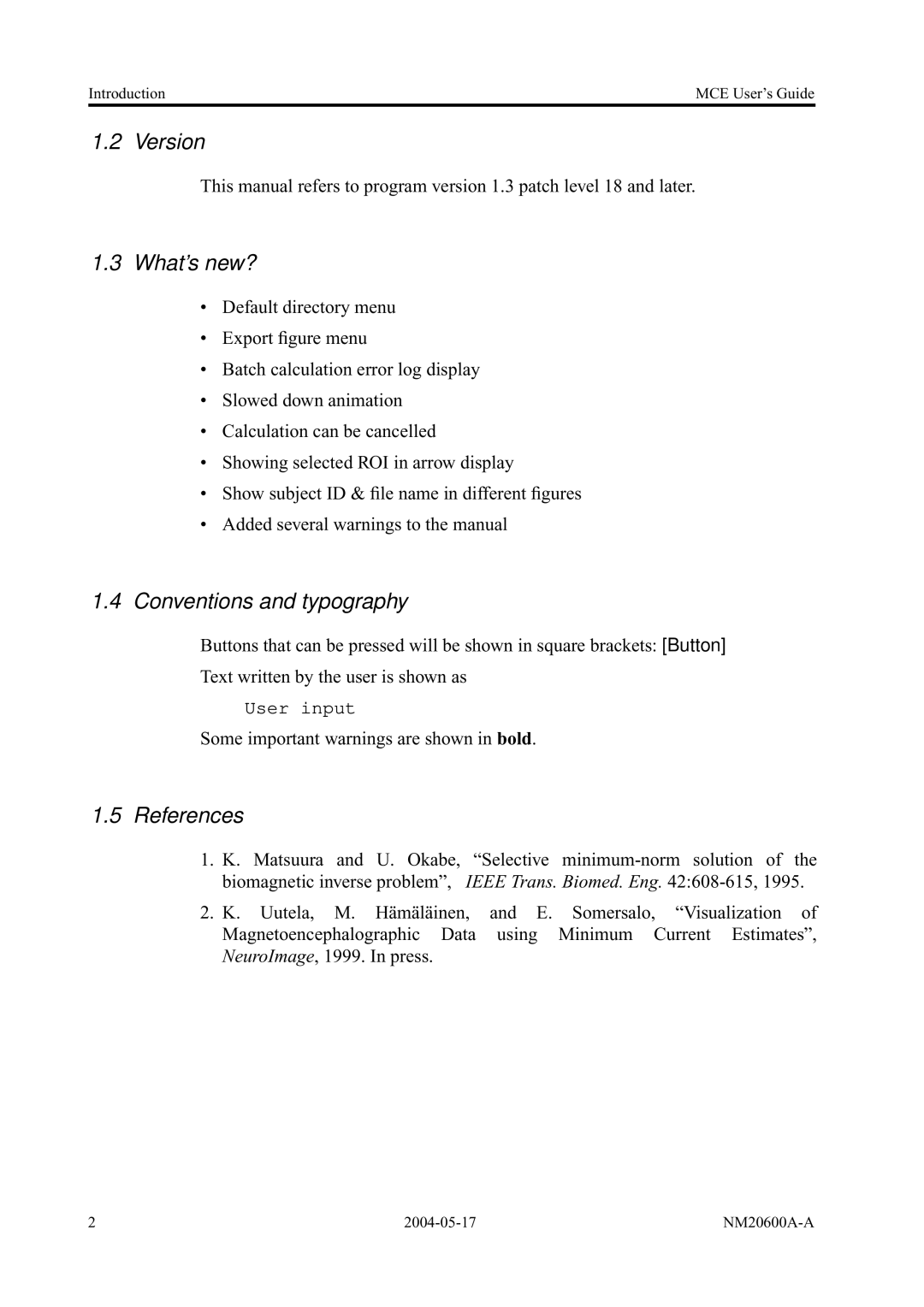 Elektra Beckum NM20600A-A, MCE manual Version, What’s new?, Conventions and typography, References 