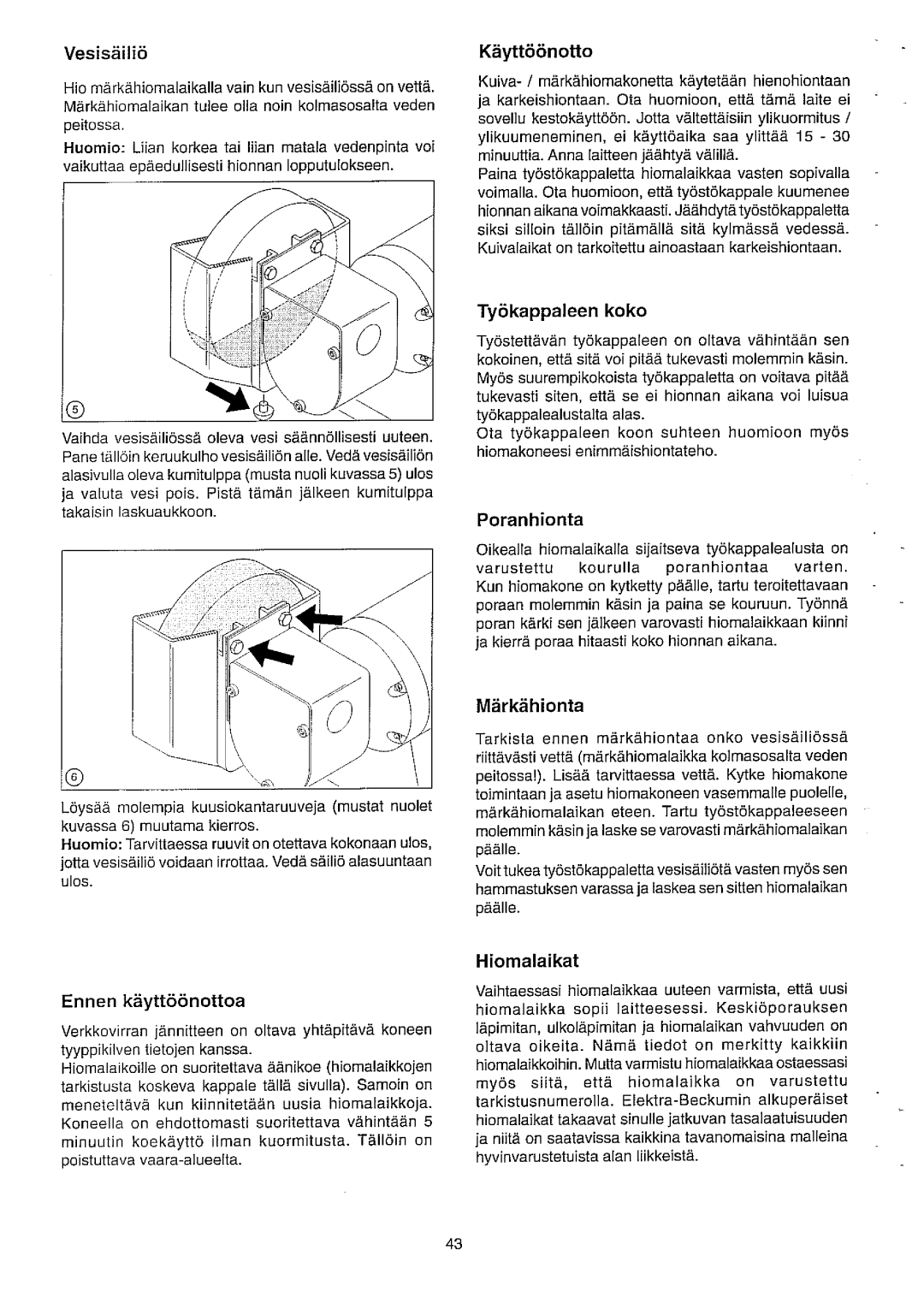 Elektra Beckum TNS 150 W, TNS 175 W, TNS 175 D manual 