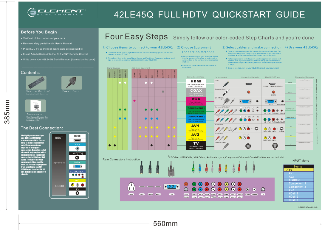 Element Electronics 42LE45Q manual 