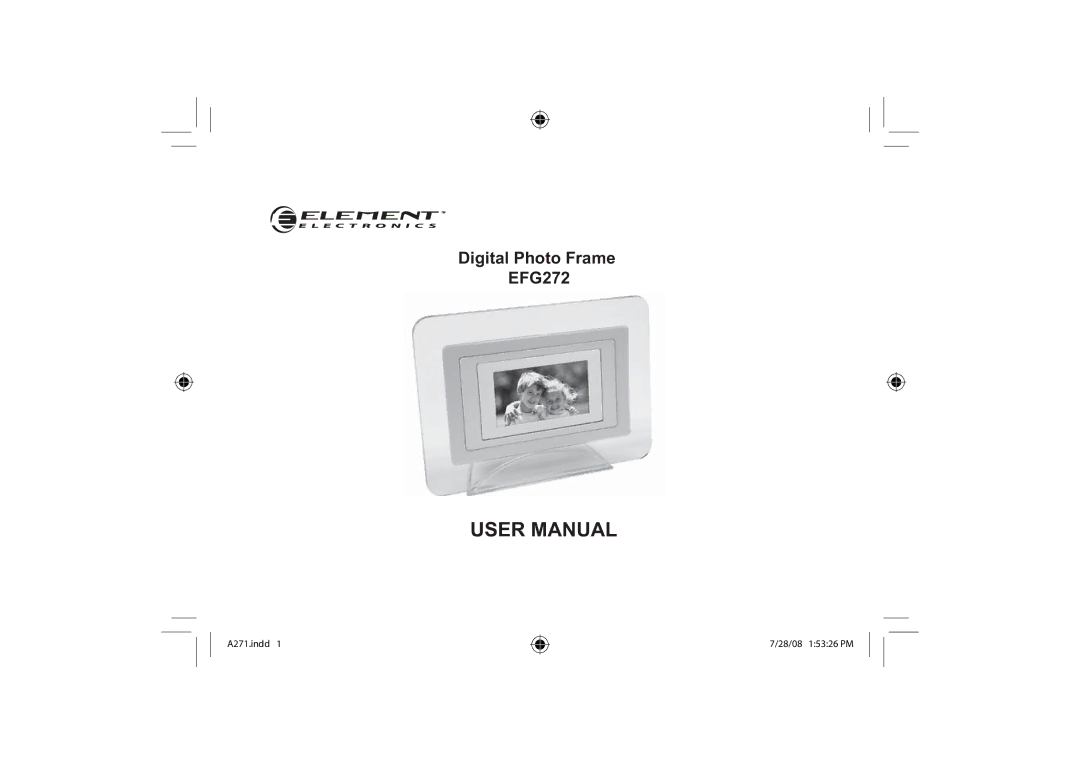 Element Electronics user manual Digital Photo Frame EFG272 