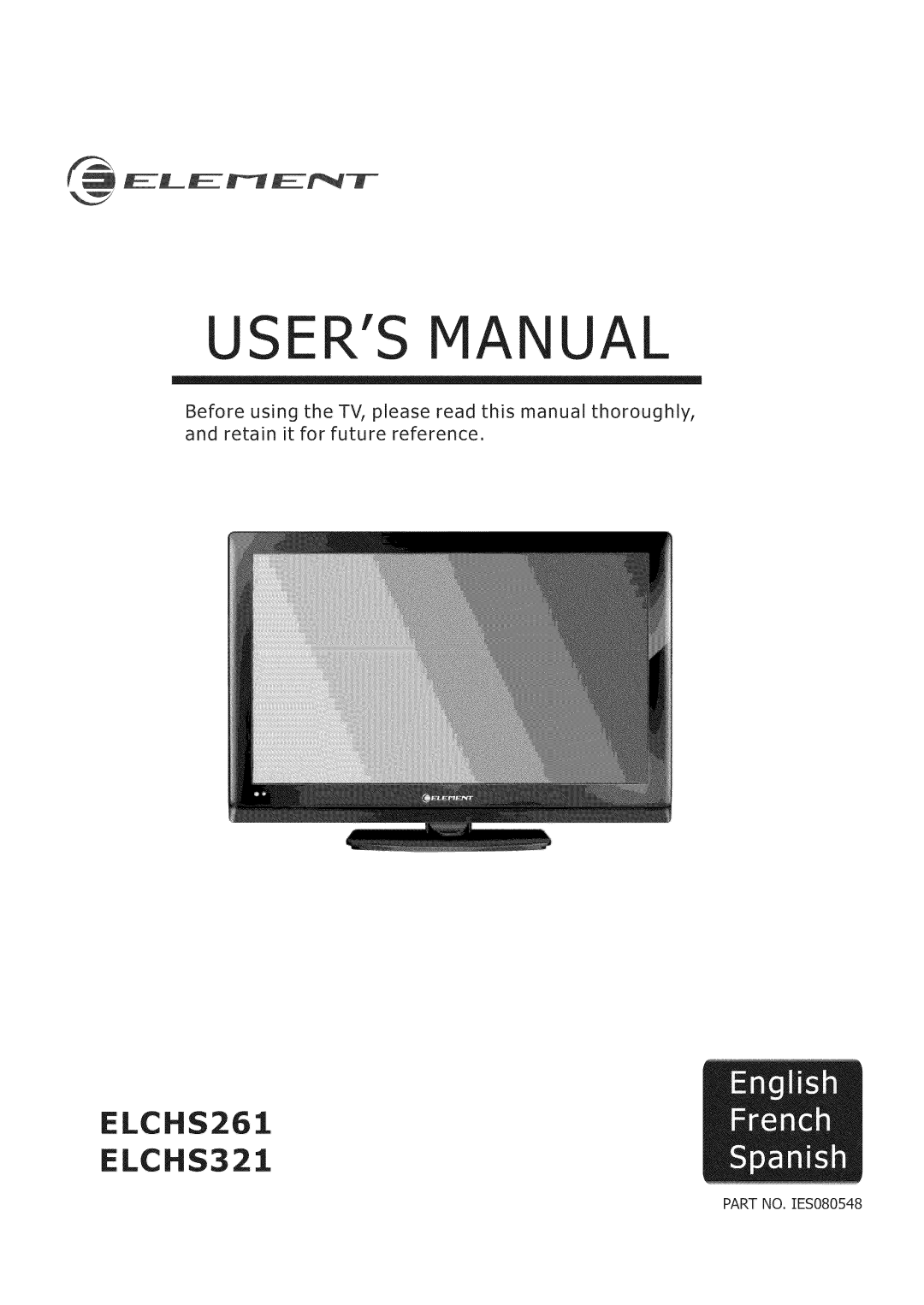 Element Electronics ELCHS261, ELCHS321 user manual Usersmanual 