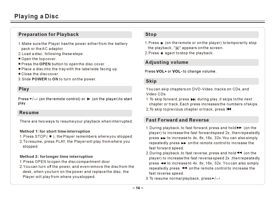 Element Electronics ELE E850PD manual Playing a Disc 