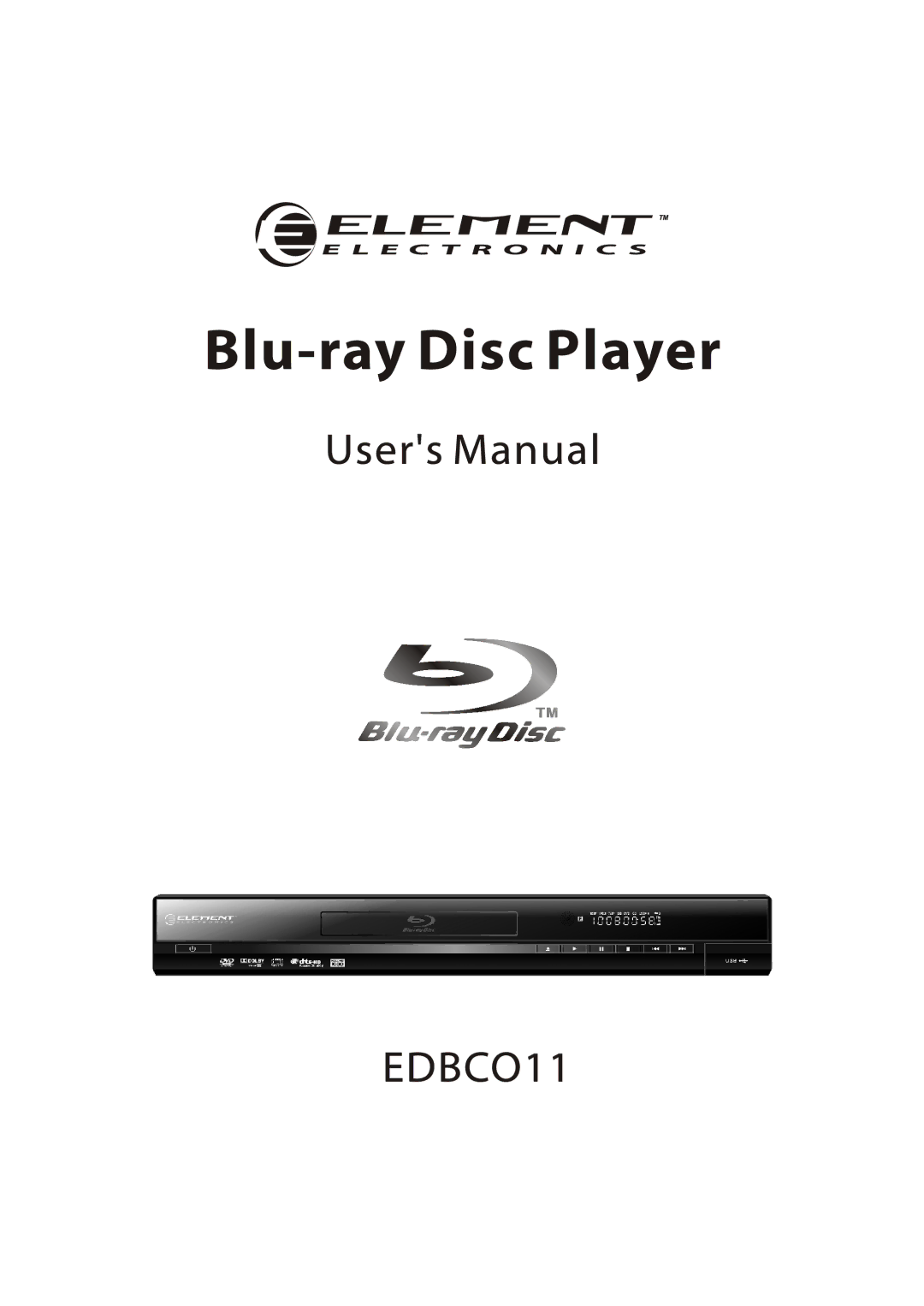 Element Electronics Element Electronics Blu-ray Disc Player, EDBCO11 manual 