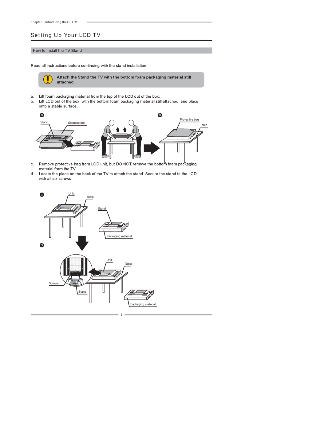 Element Electronics FLX-2610 manual Setting Up Your LCD TV 