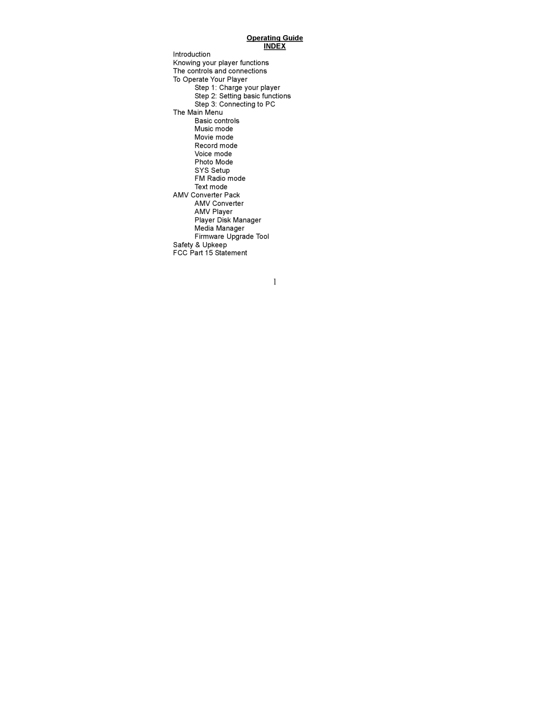 Element Electronics GC-922, GC-940, GC-921, GC-920 user manual Operating Guide, Index 