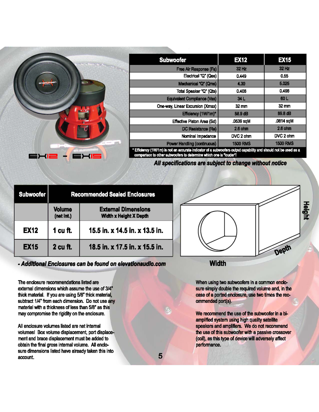 Elevation Audio X12, X15 manual 