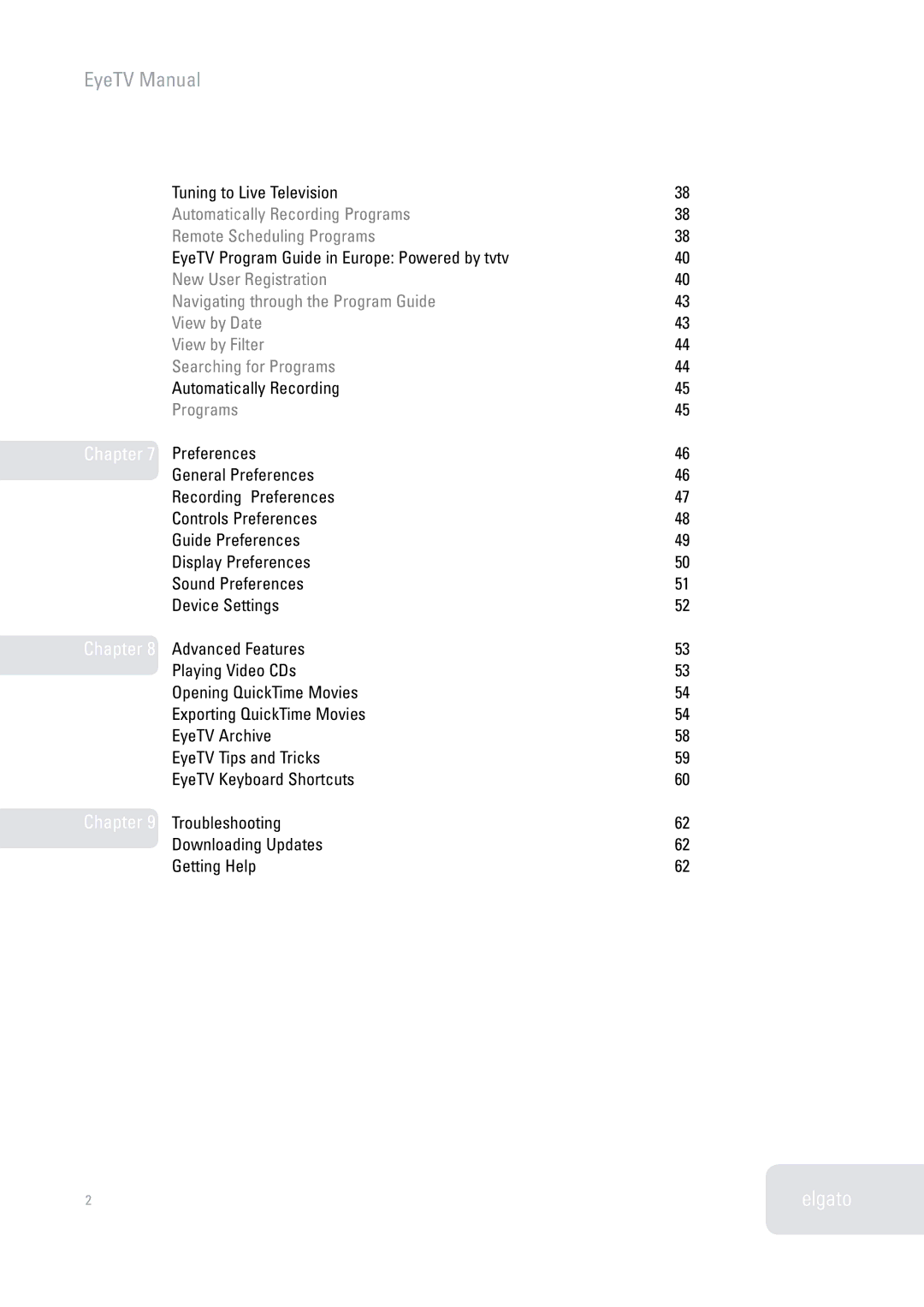 Elgato 2 software manual EyeTV Manual 