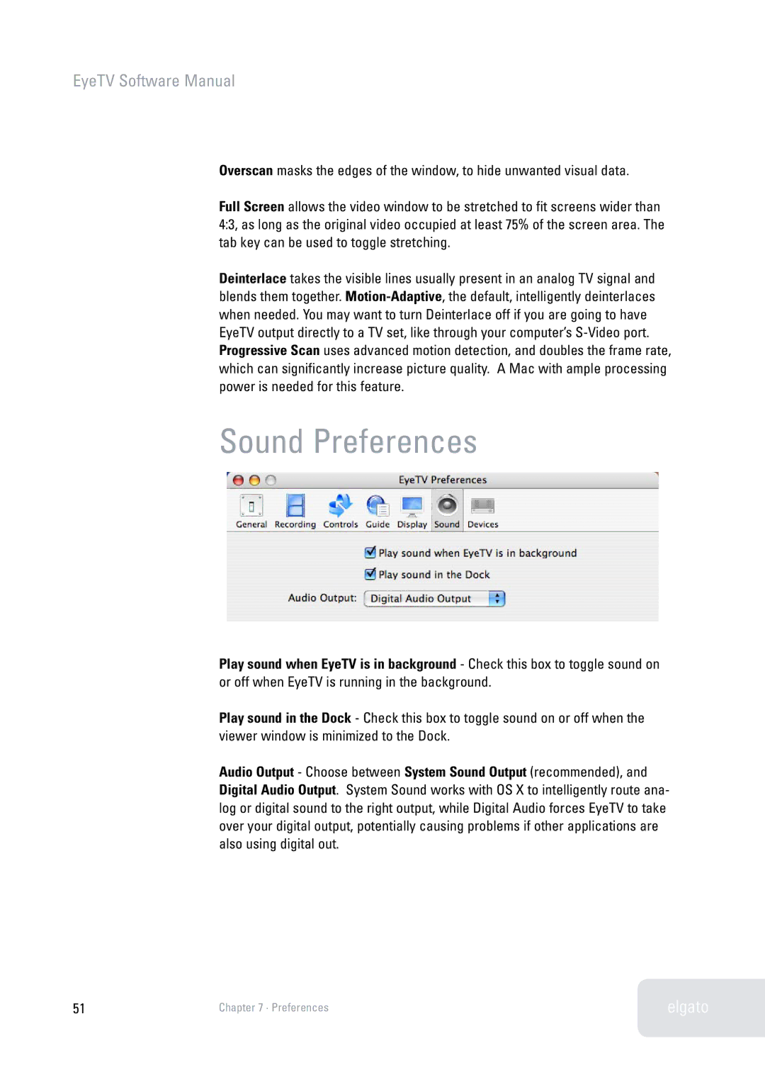 Elgato 2 software manual Sound Preferences 