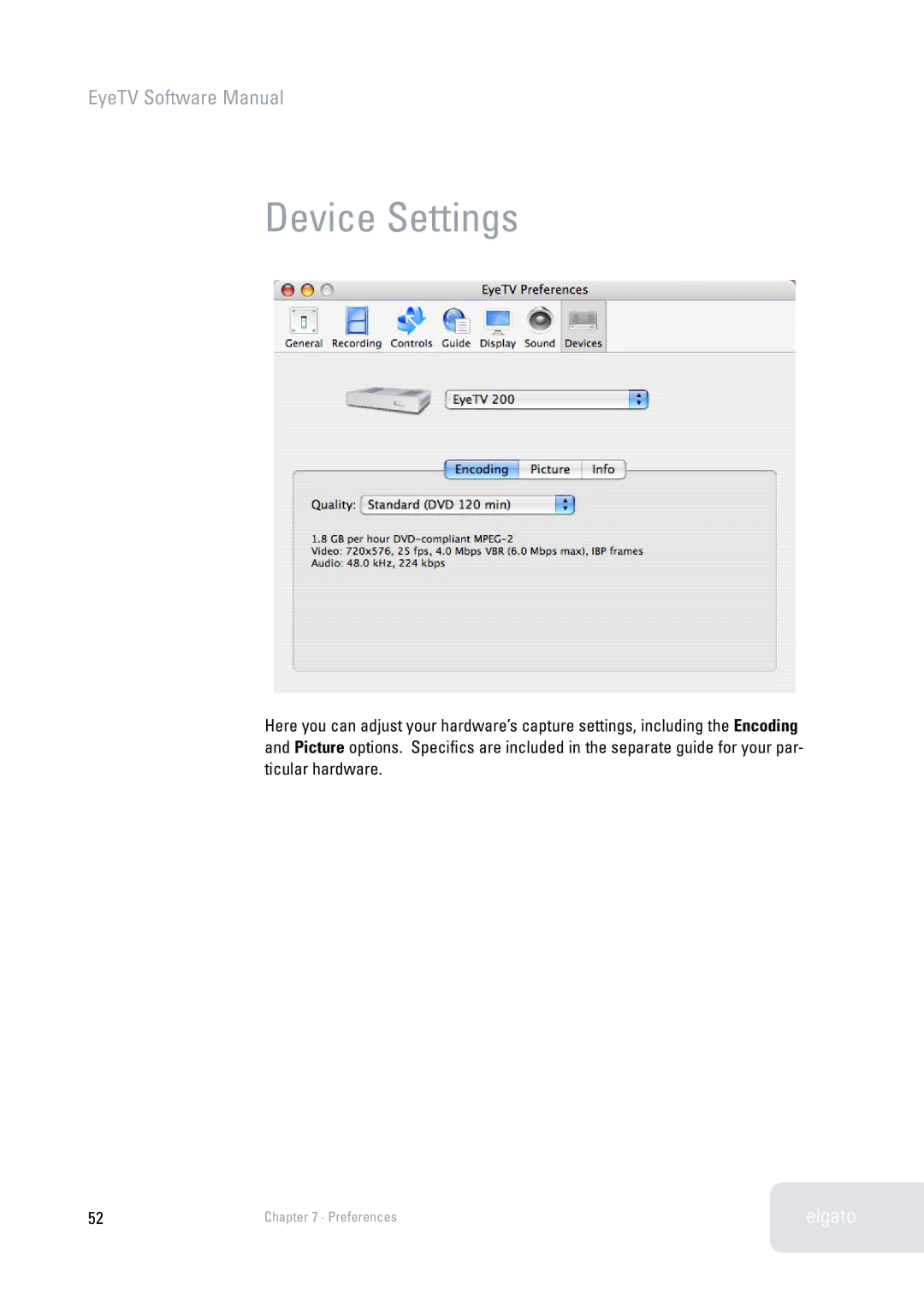 Elgato 2 software manual Device Settings 