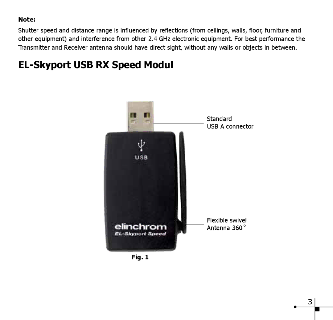 Elinchrom 19348 manual EL-Skyport USB RX Speed Modul 