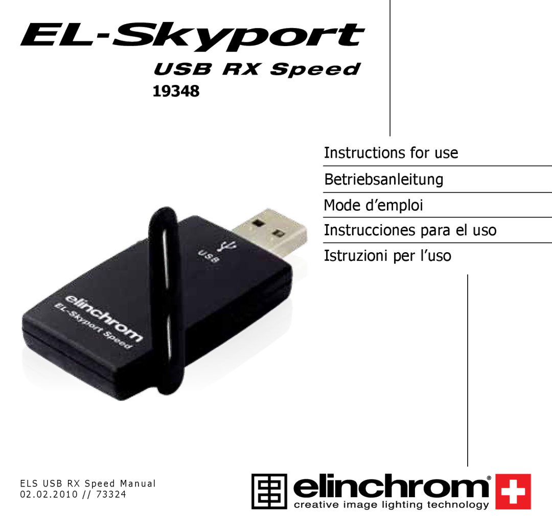 Elinchrom 19348 manual USB RX Speed 