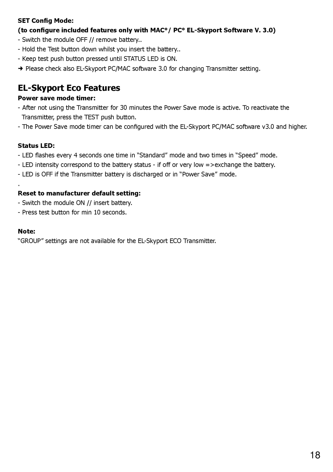 Elinchrom 4 IT, 2 IT operation manual EL-Skyport Eco Features, Power save mode timer 