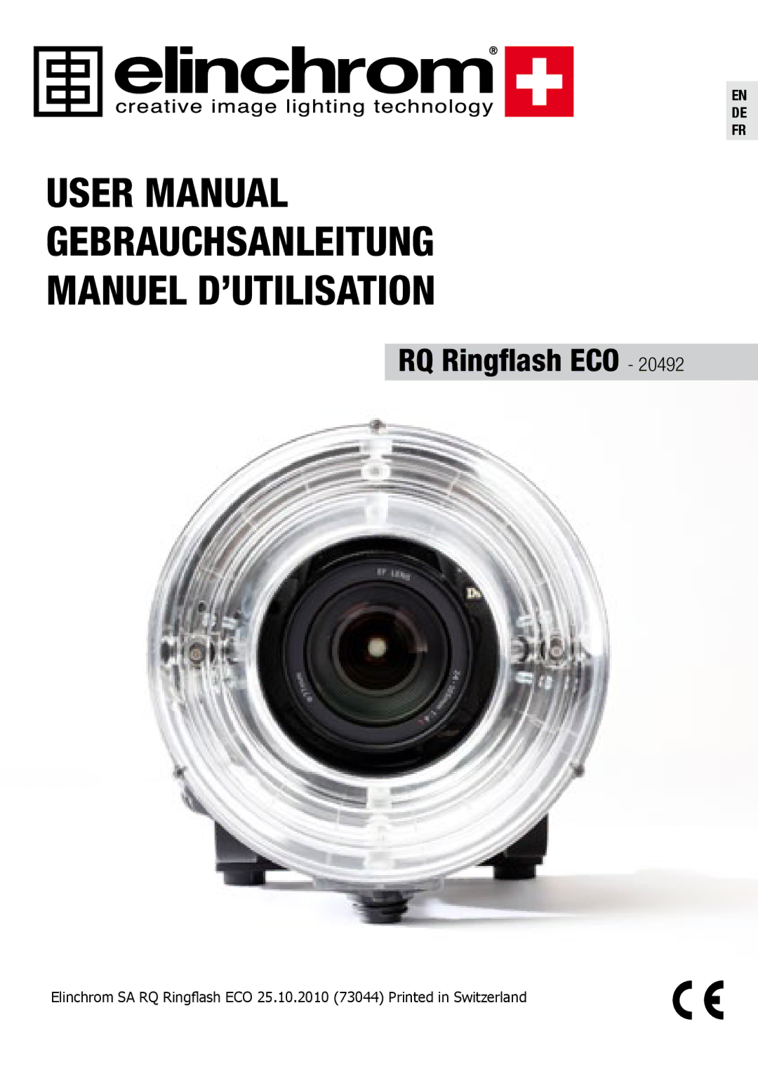 Elinchrom 20492 user manual Gebrauchsanleitung Manuel D’UTILISATION 