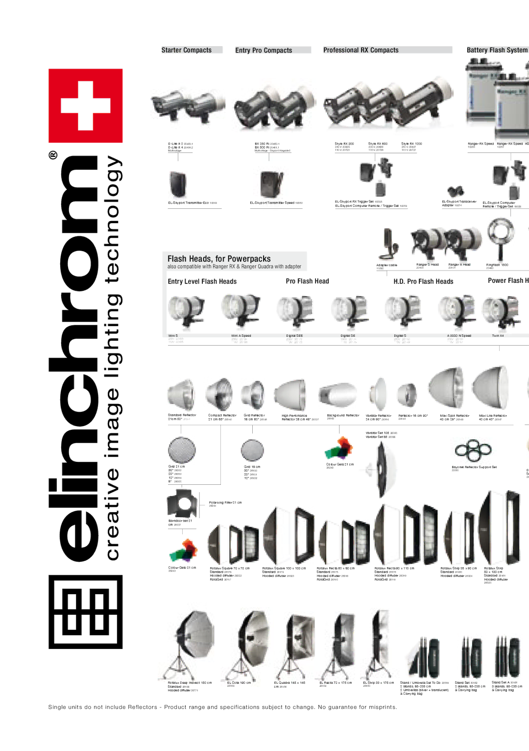 Elinchrom 20492 user manual Flash Heads, for Powerpacks 