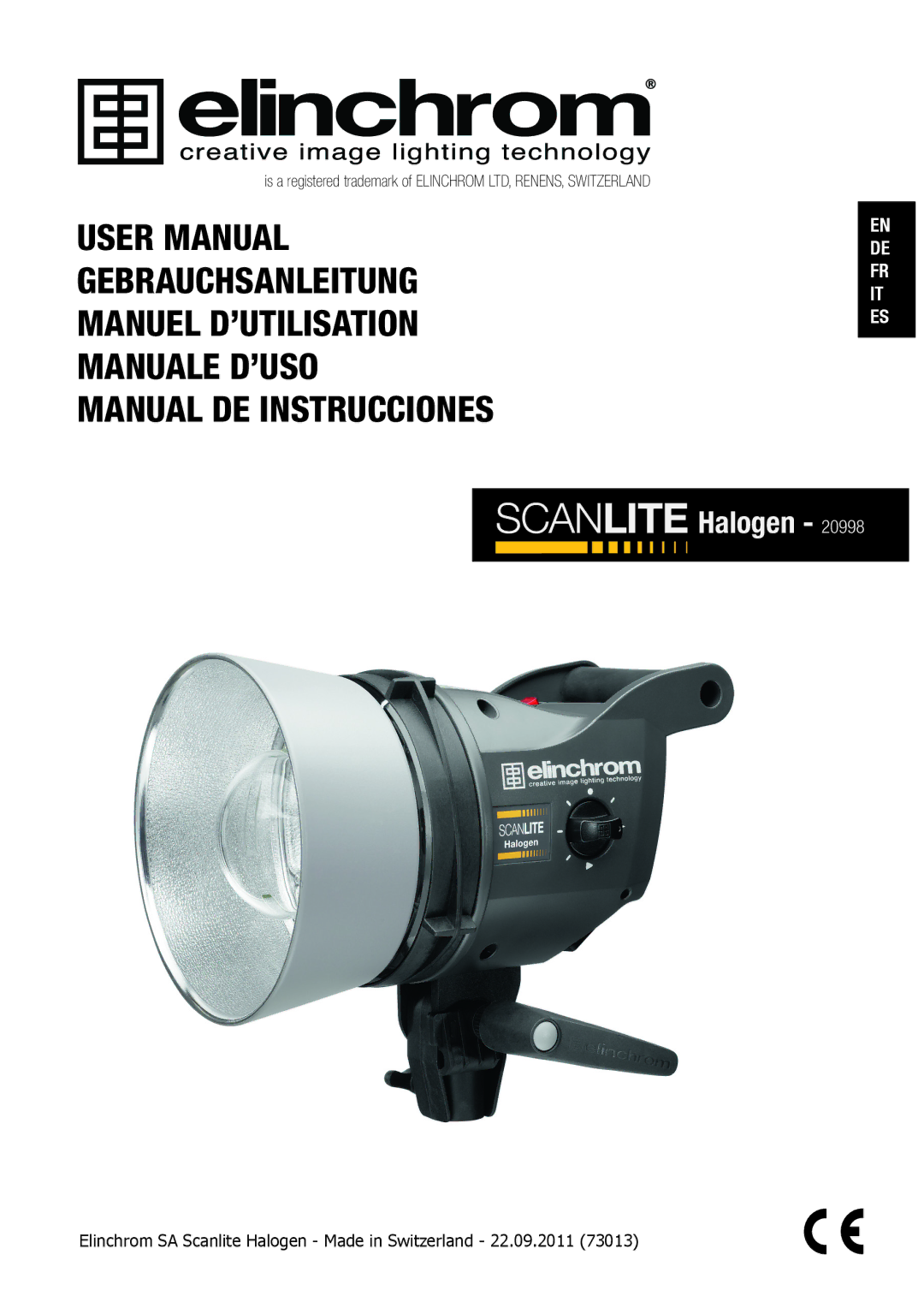 Elinchrom 20998 user manual Manuel D’UTILISATION Manuale D’USO 