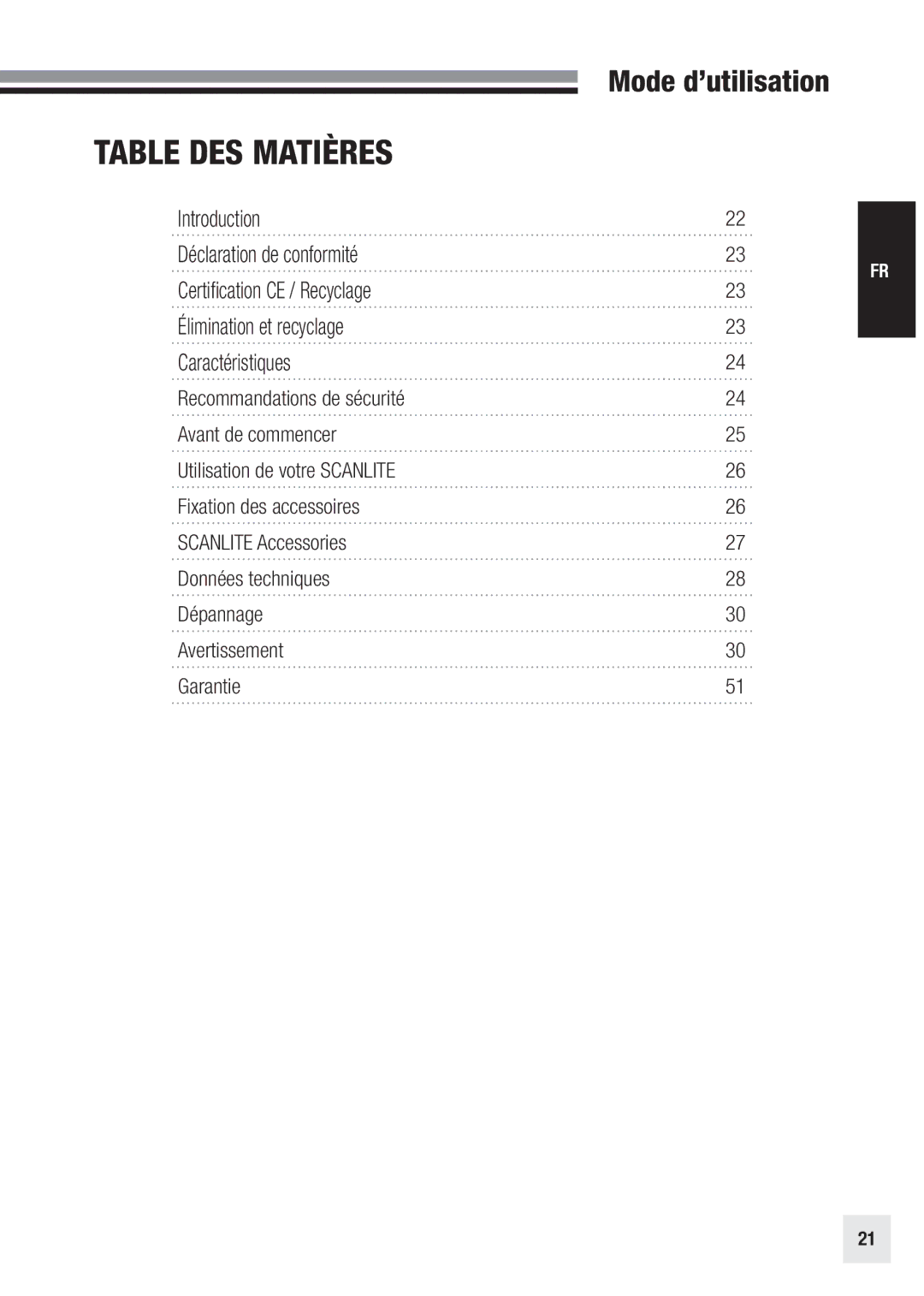 Elinchrom 20998 user manual Table DES Matières 