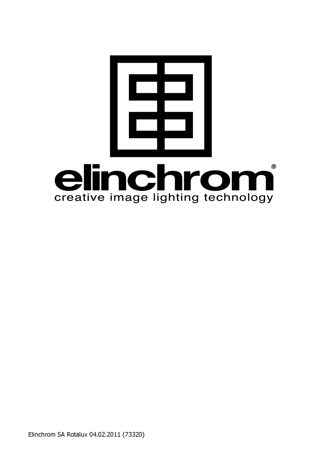 Elinchrom 73320 user manual Elinchrom SA Rotalux 04.02.2011 