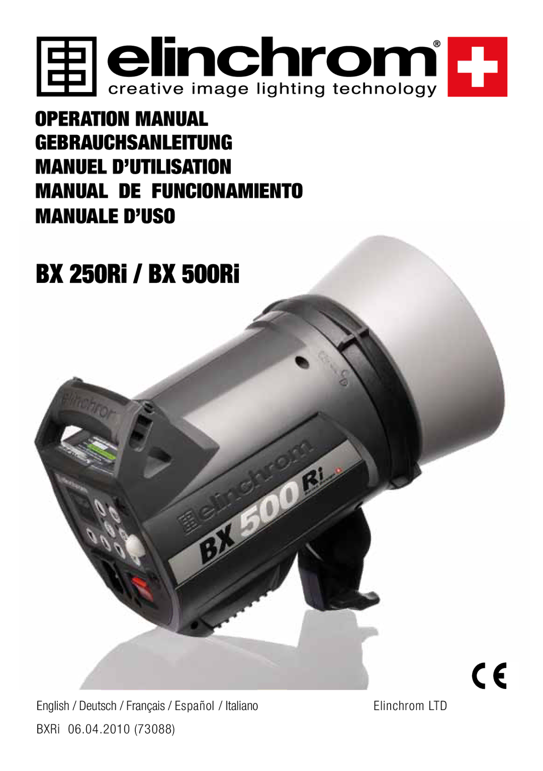 Elinchrom BX 250RI, BX 500RI operation manual 