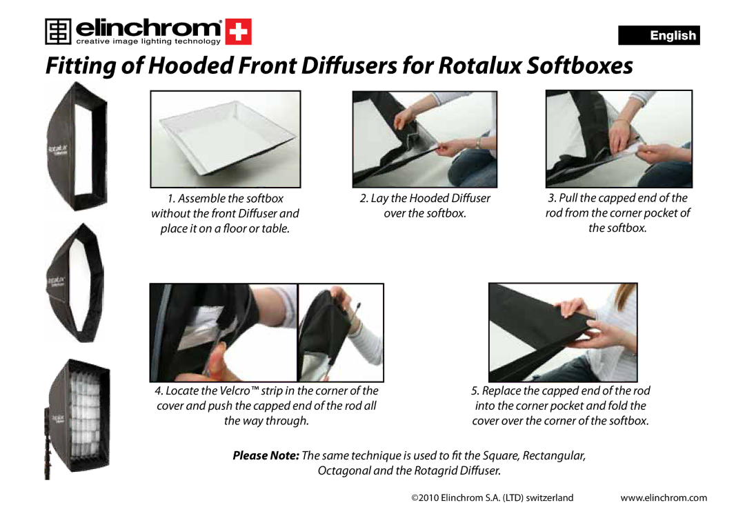 Elinchrom Hooded Diffusers operation manual Without the front Diffuser, Way through 