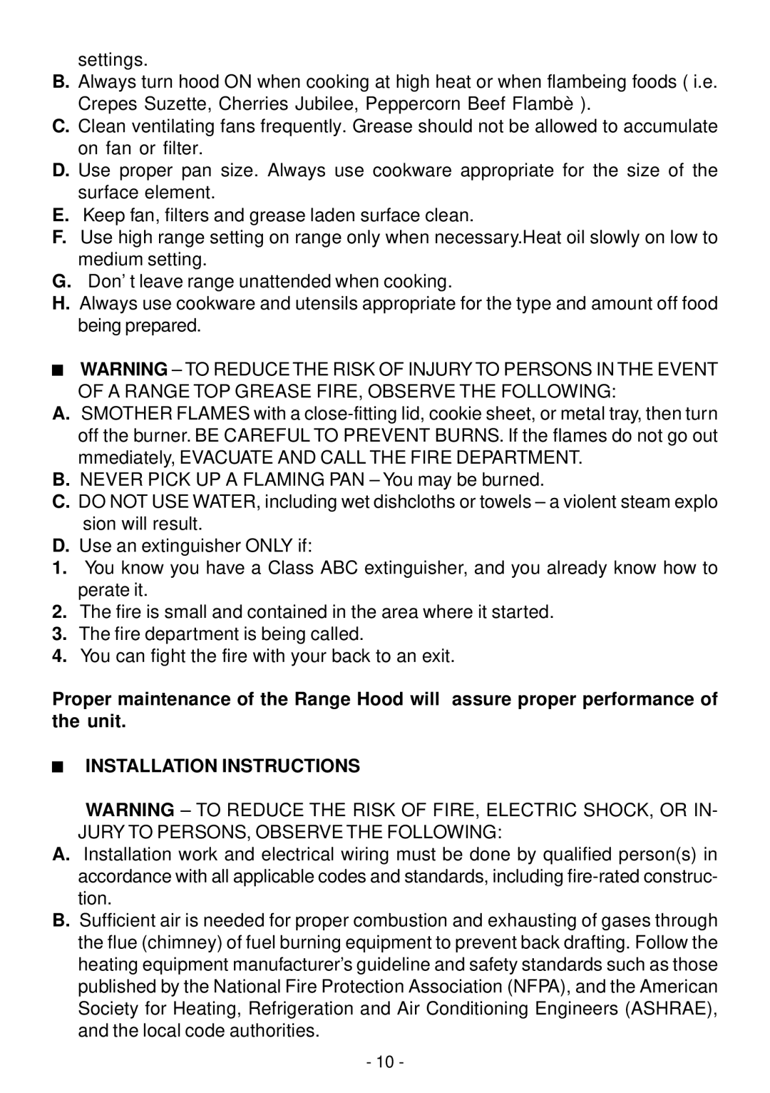 Elitair PN-I manual Installation Instructions 