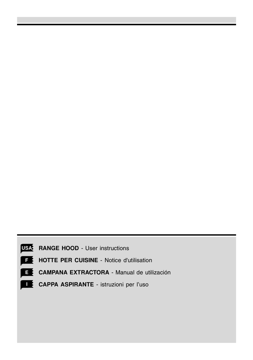 Elitair ZN-36 manual USA RANGE HOOD - User instructions, F HOTTE PER CUISINE - Notice dutilisation 