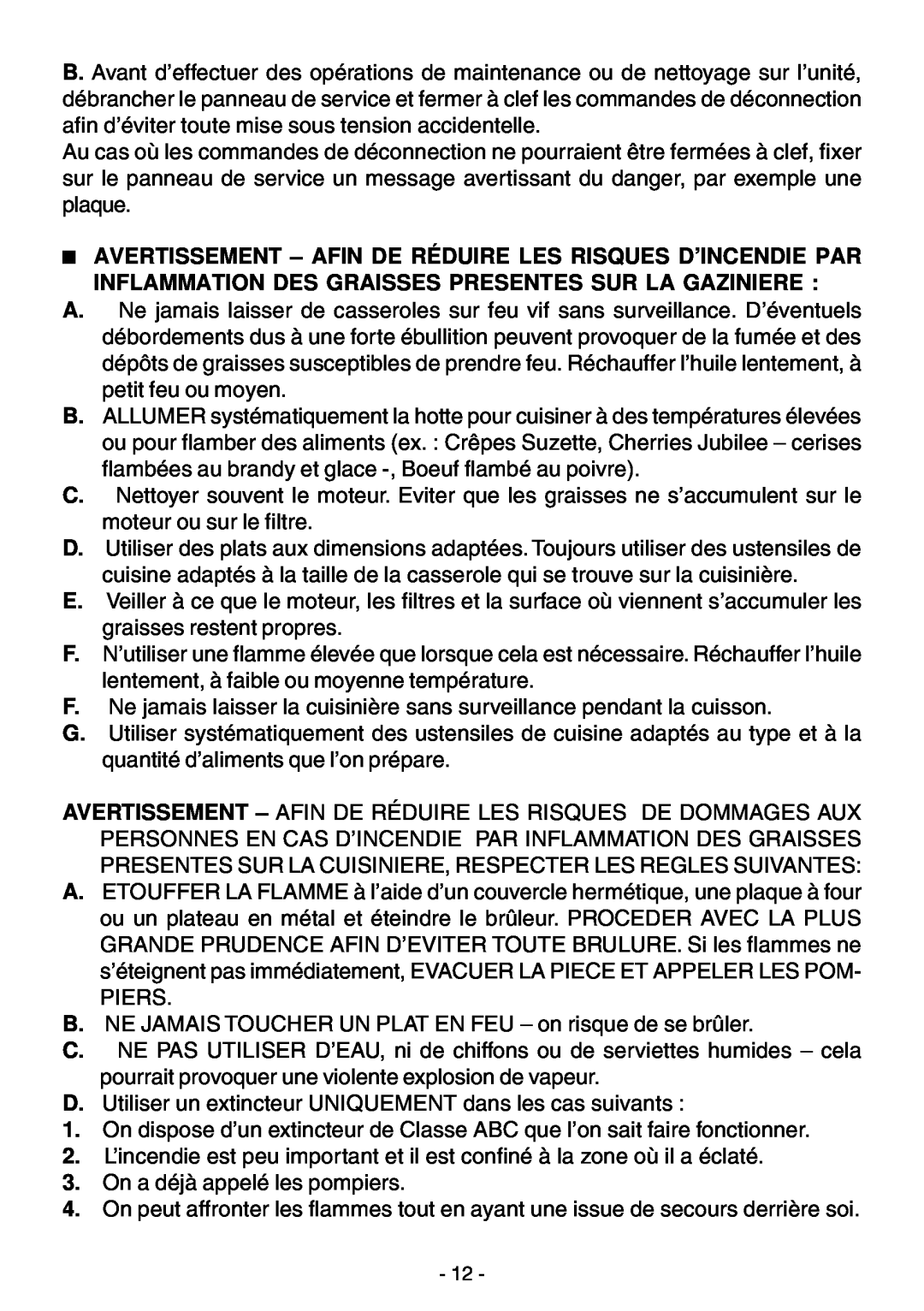 Elitair ZN-36 manual PIERS B. NE JAMAIS TOUCHER UN PLAT EN FEU - on risque de se brûler 