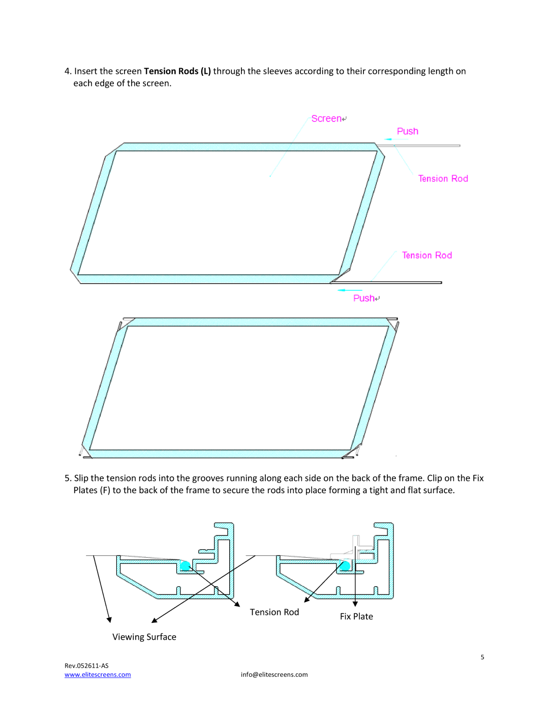 Elite Screens 052611AS manual Viewing Surface 