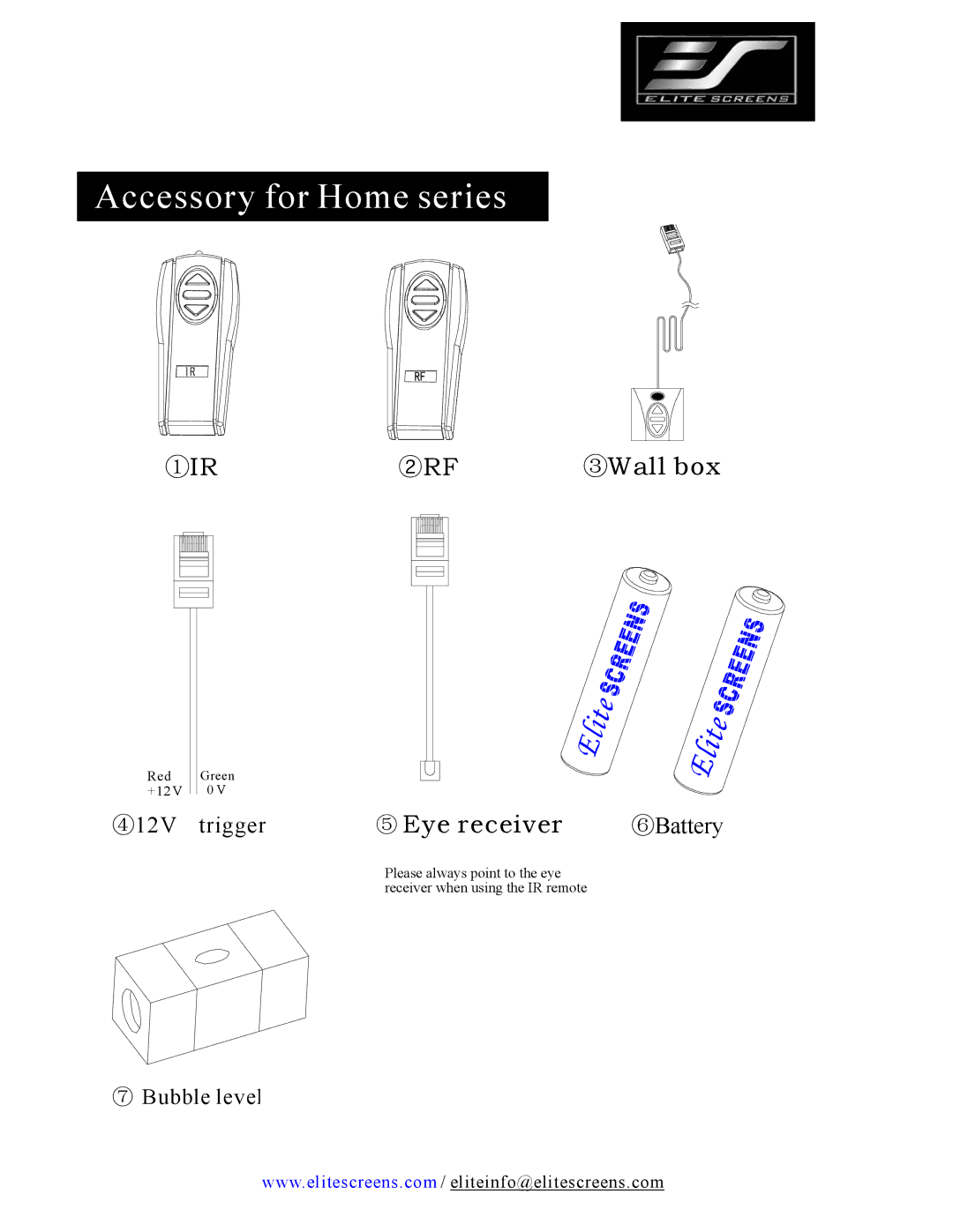 Elite Screens 1.5 manual Accessory for Home series 