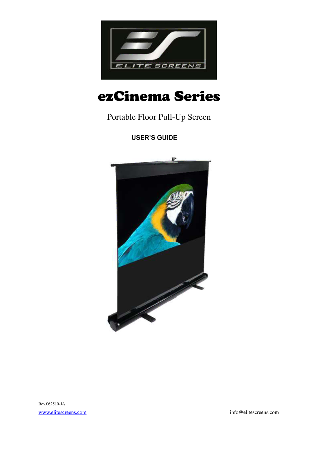 Elite Screens exCinema manual EzCinema Series 