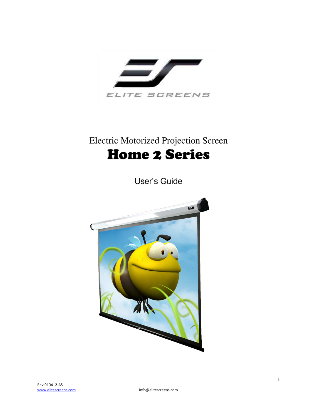 Elite Screens Home2 manual Home 2 Series 