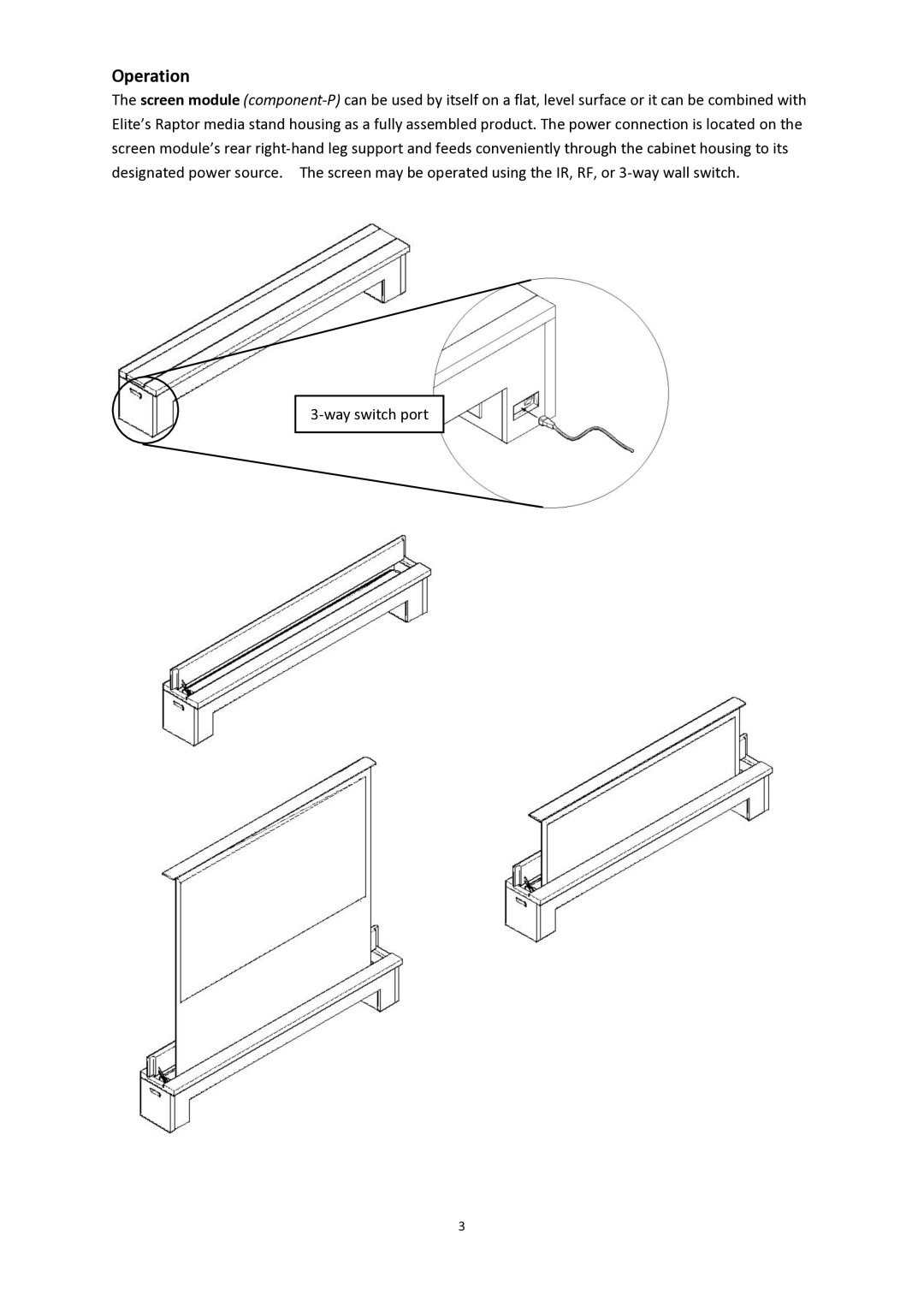 Elite Screens Raptor/Raptor Tension manual Operation 