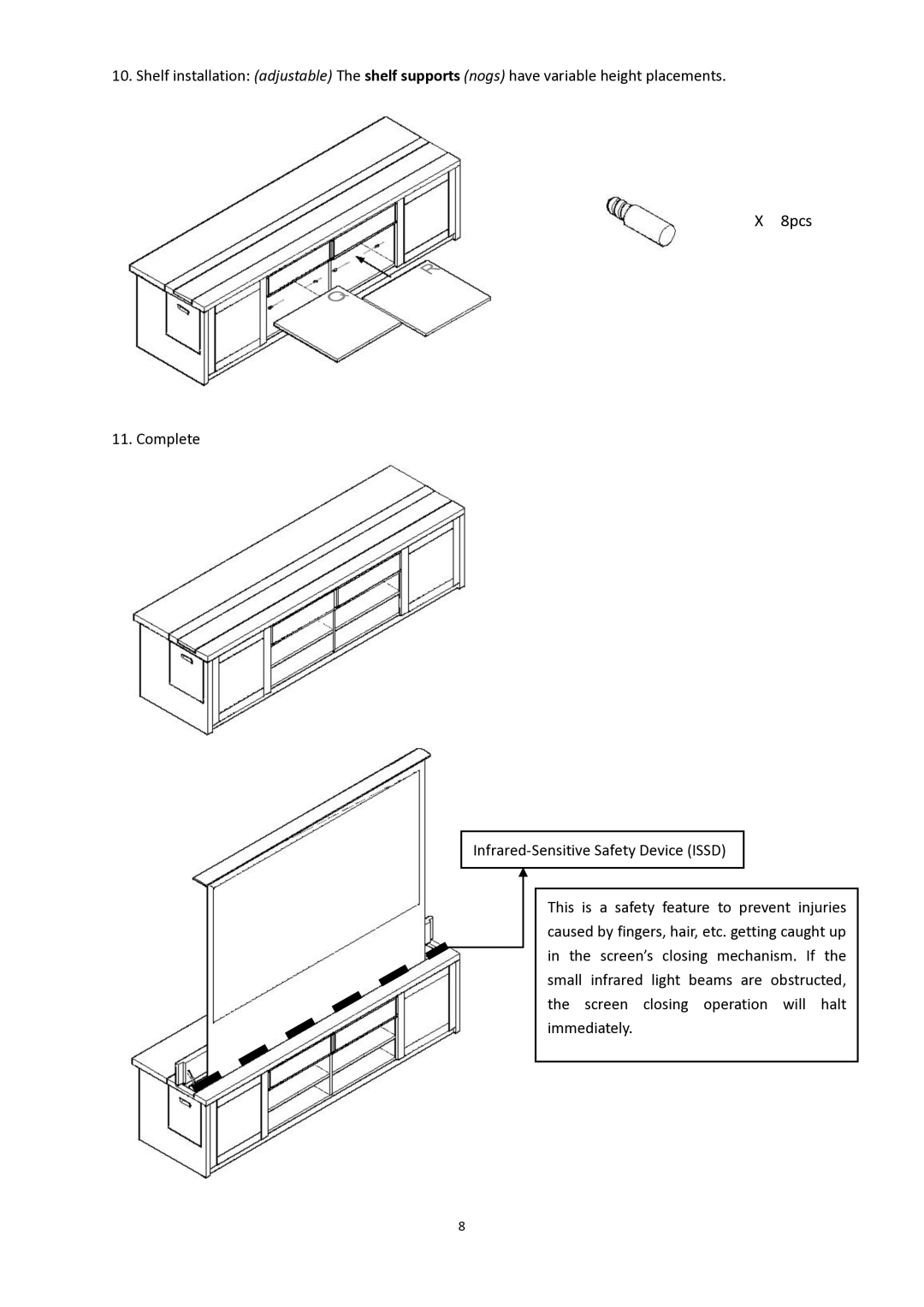 Elite Screens Raptor/Raptor Tension manual 8pcs 