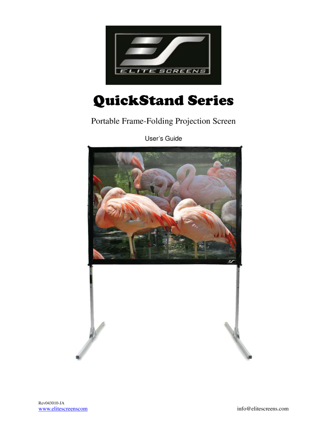 Elite Screens REV043010-JA manual QuickStand Series 