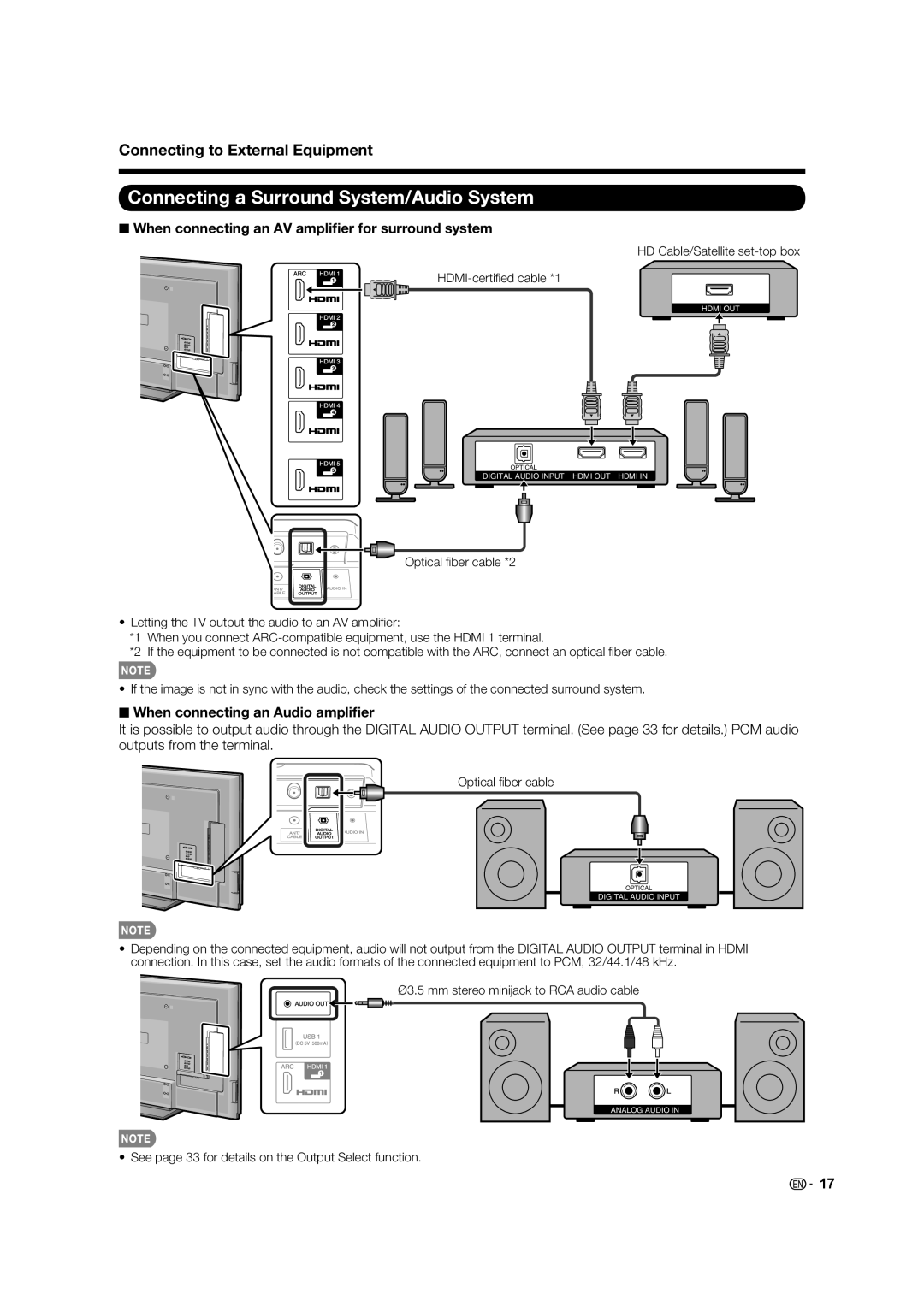 Elite Video PRO-60X5FD, PRO70X5FD, PRO60X5FD, PRO-70X5FD manual See page 33 for details on the Output Select function 