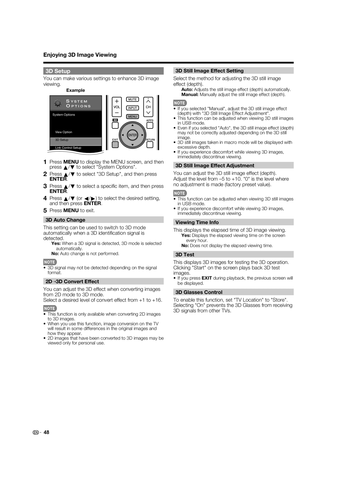 Elite Video PRO-70X5FD, PRO70X5FD, PRO60X5FD, PRO-60X5FD manual 3D Setup 