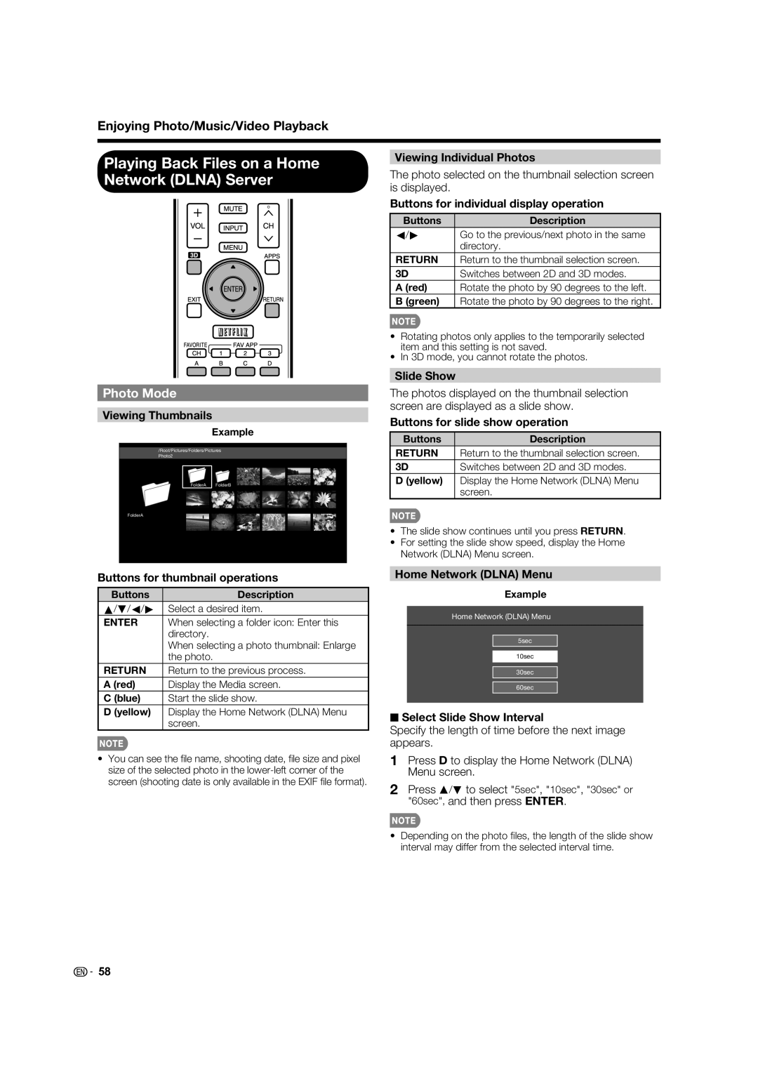 Elite Video PRO70X5FD Playing Back Files on a Home Network Dlna Server, Home Network Dlna Menu, Buttons Description C/d 