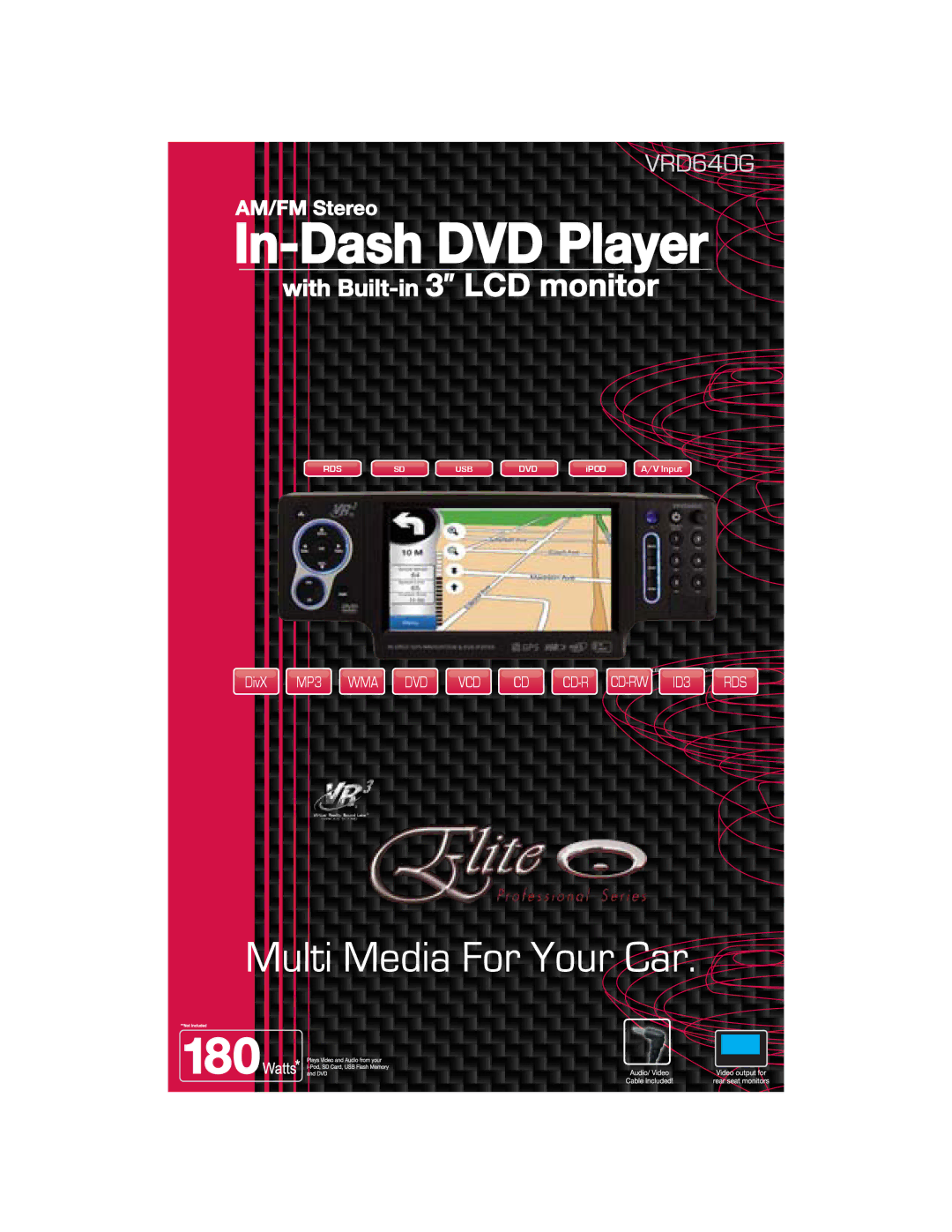 Elite VRVD640G manual WMA DVD VCD CD-R CD-RW ID3 