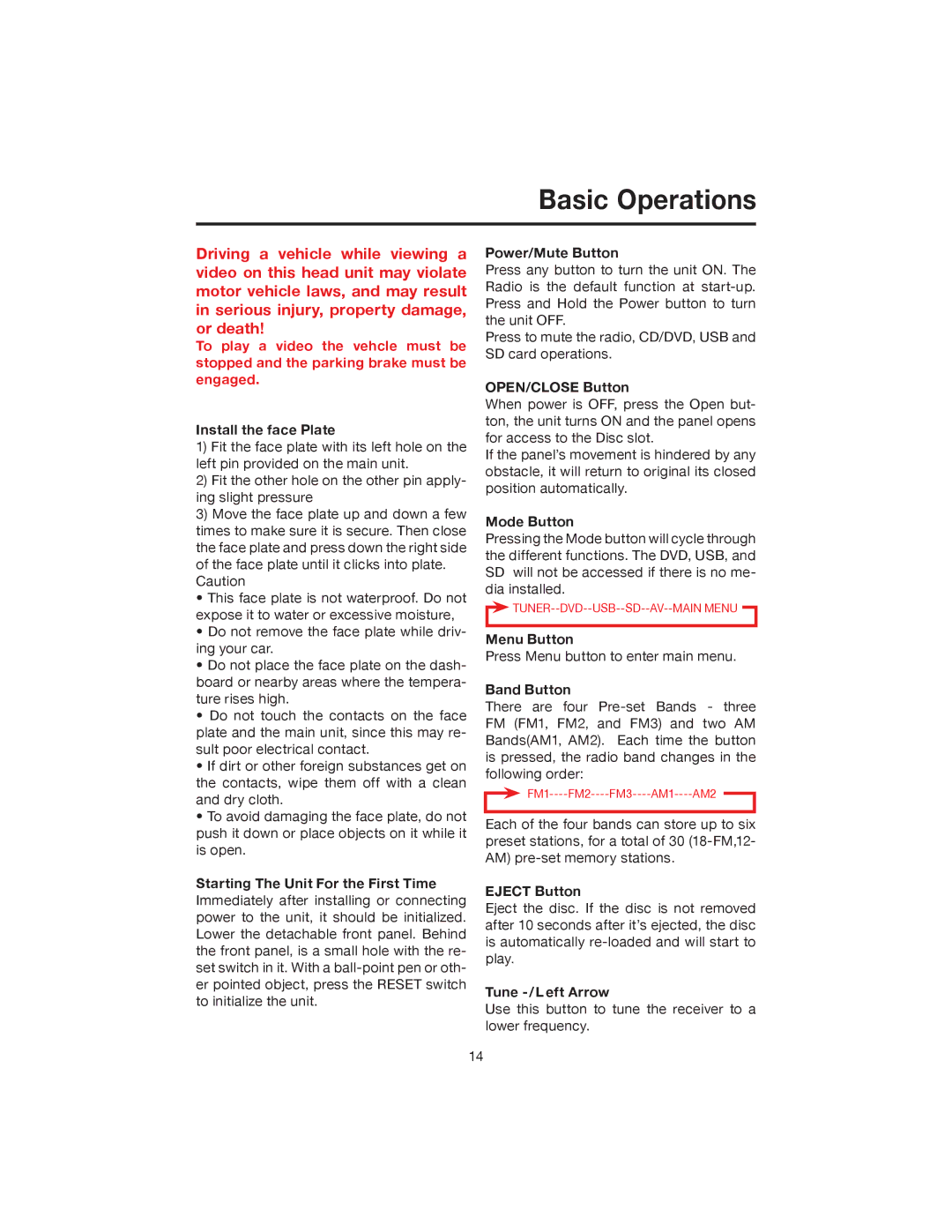 Elite VRVD640G manual Basic Operations 