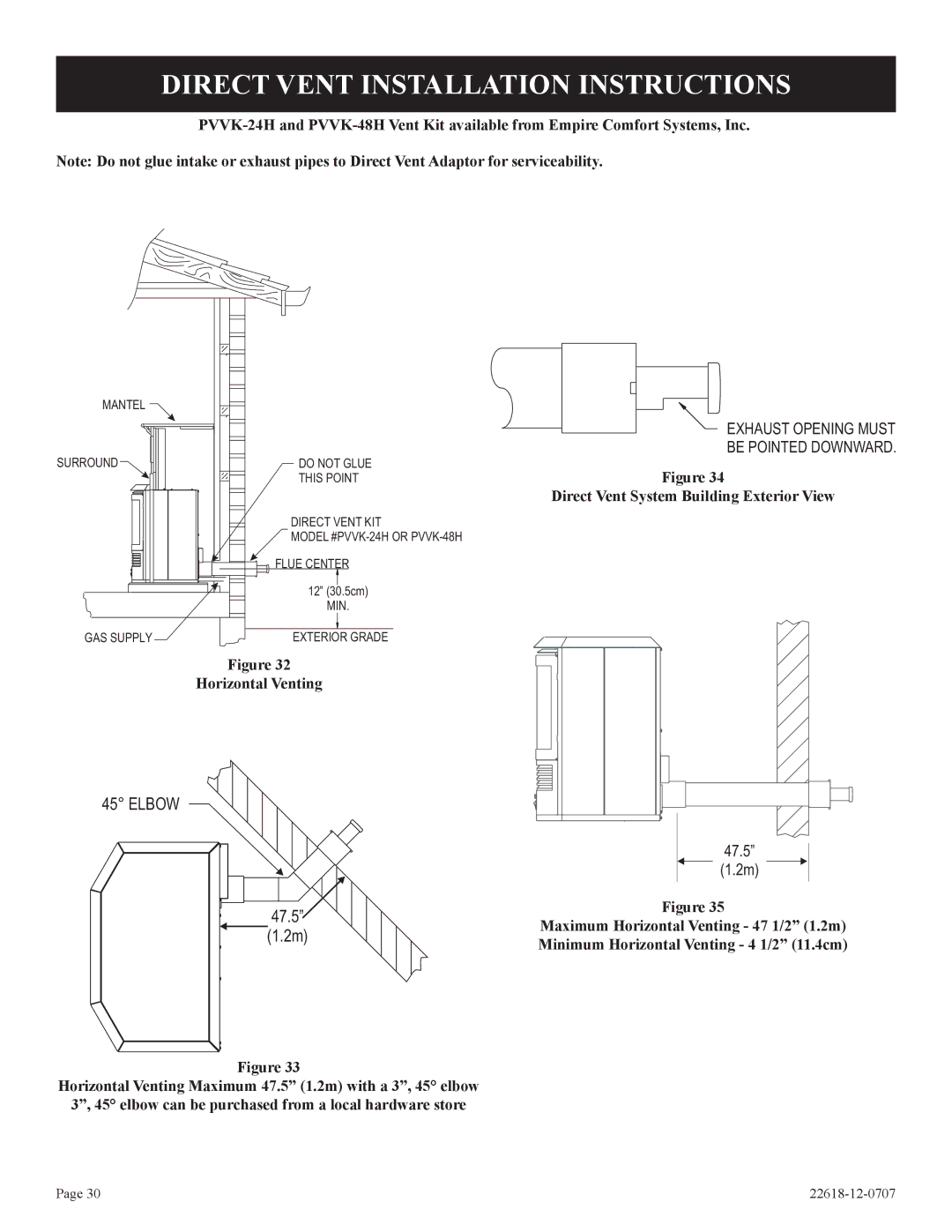 Elitegroup PV-28SV50-(BN,BP)-1 Direct Vent Installation Instructions, Direct Vent System Building Exterior View 