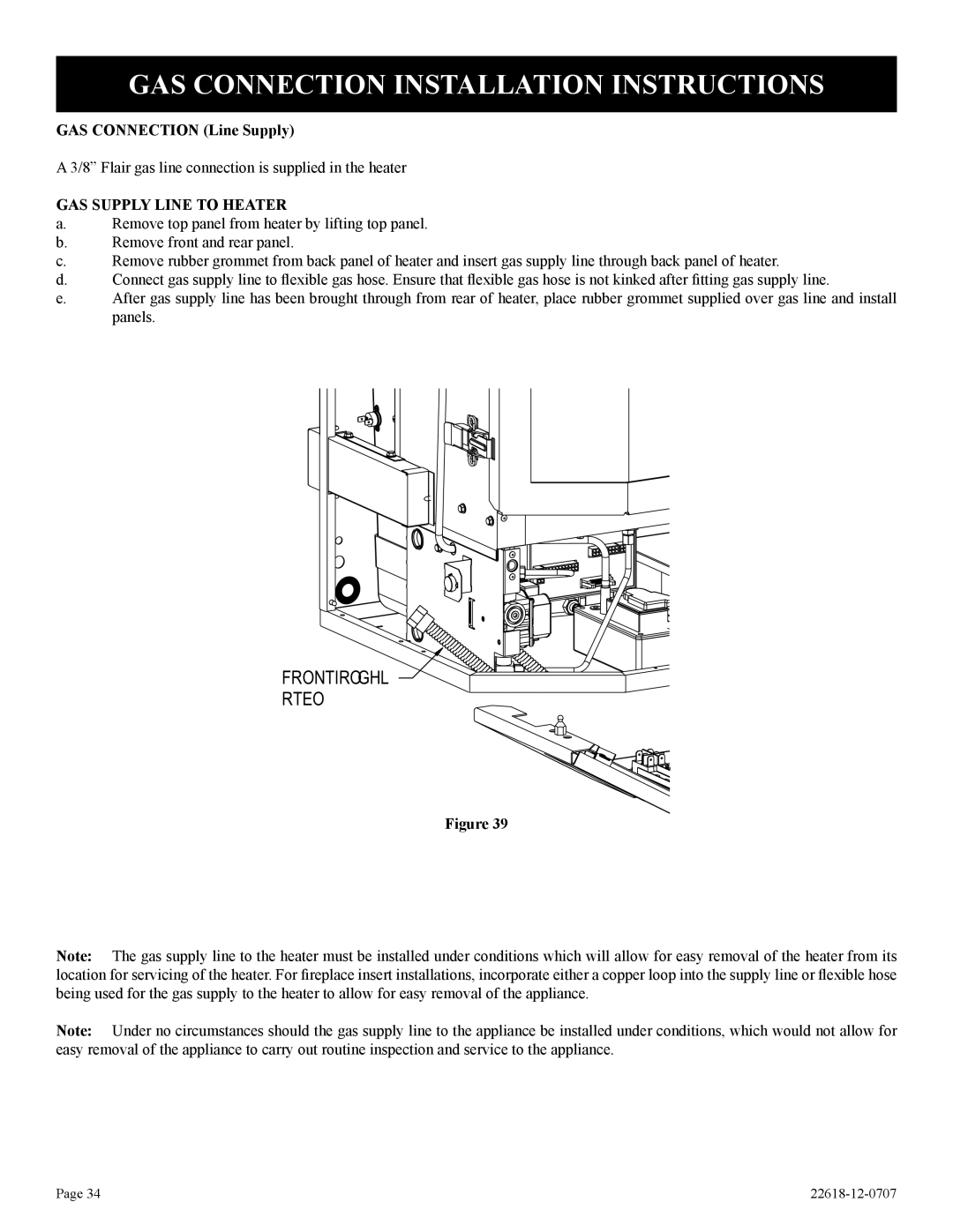 Elitegroup PV-28SV50-(BN,BP)-1 GAS Connection Installation Instructions, GAS Connection Line Supply 