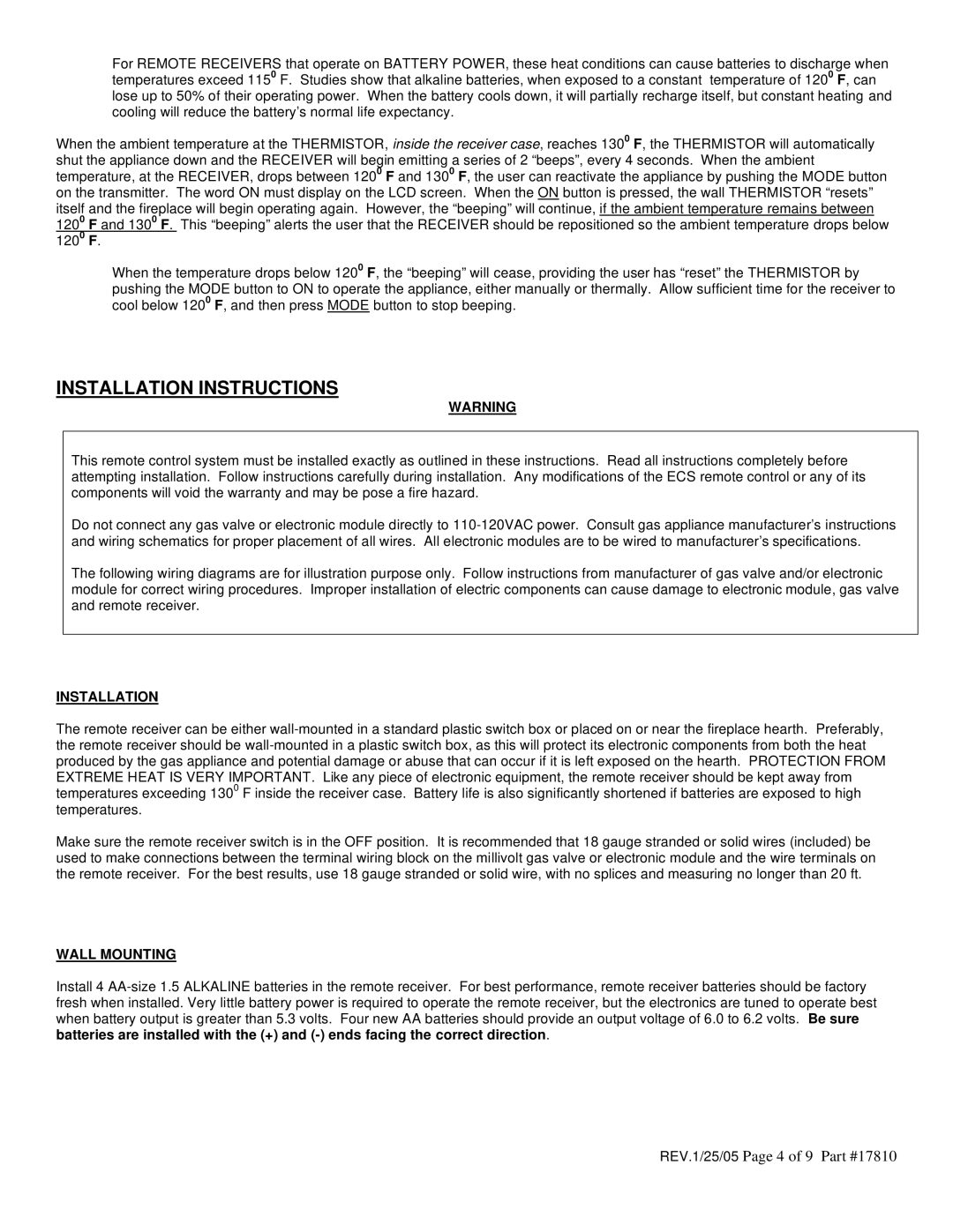 Elitegroup TRW-1 installation instructions Installation Instructions, REV.1/25/05 Page 4 of 9, Wall Mounting 