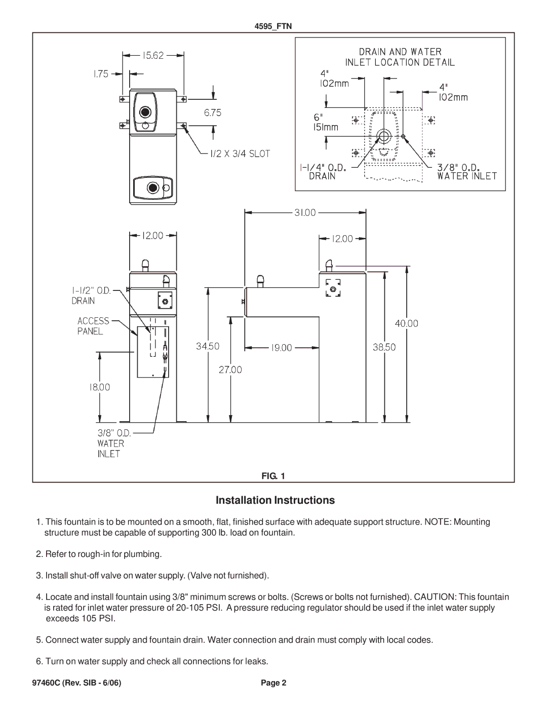 Elkay 4595 owner manual Installation Instructions 