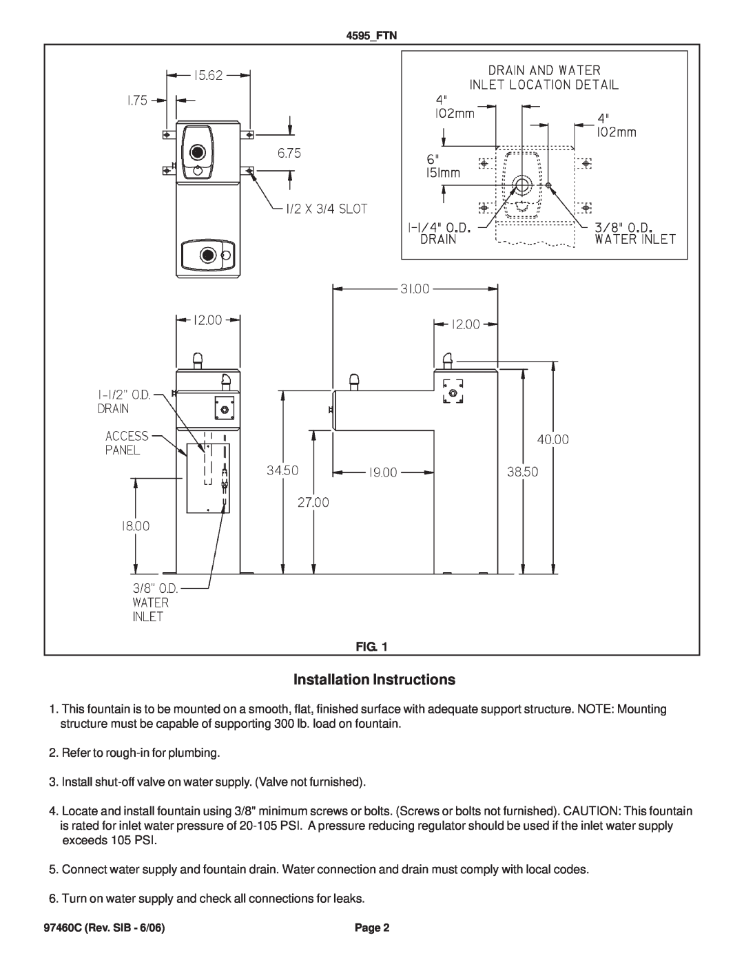 Elkay 4595 owner manual Installation Instructions 